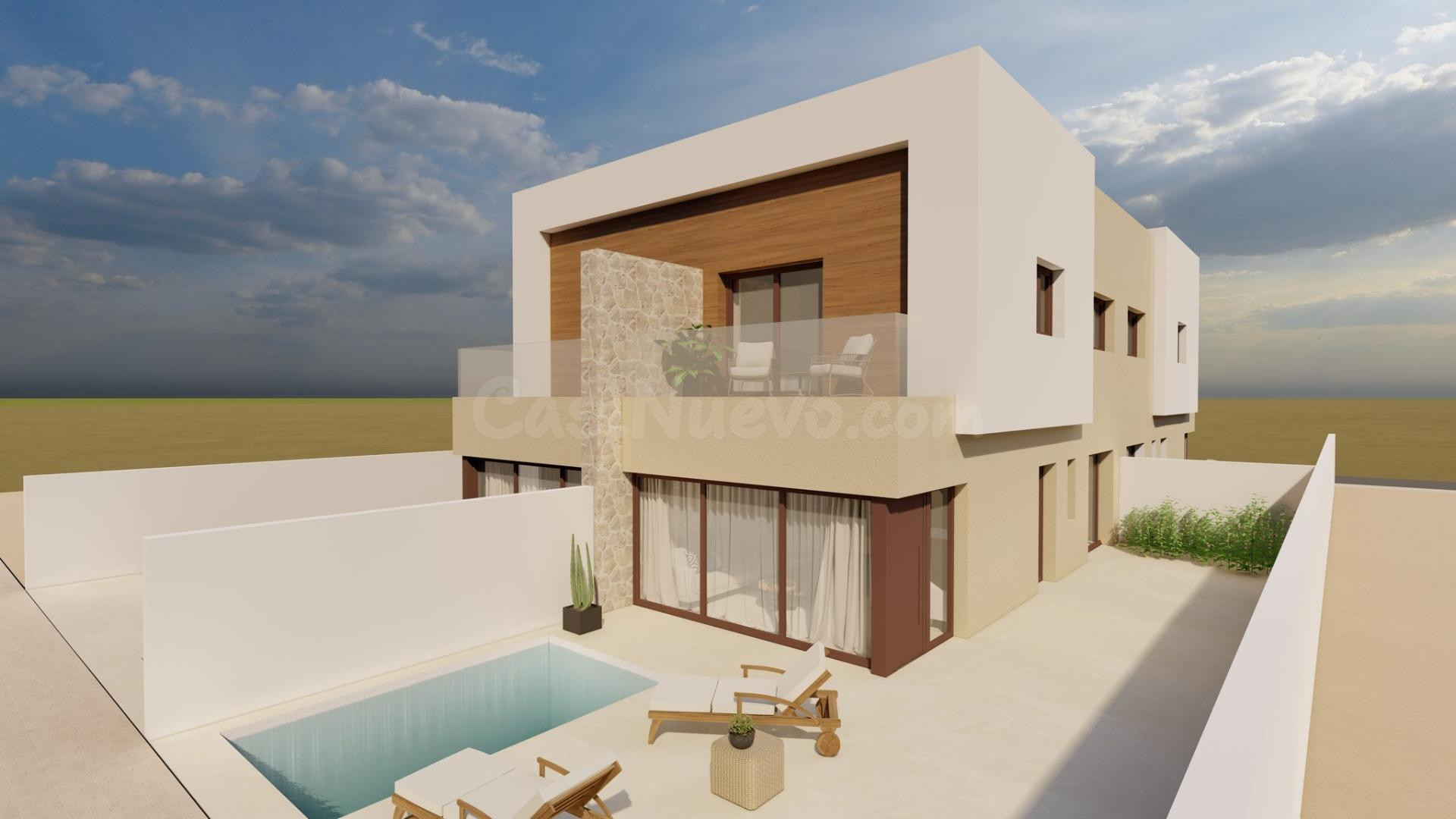 Modernas villas adosadas con piscina privada en Santiago de 