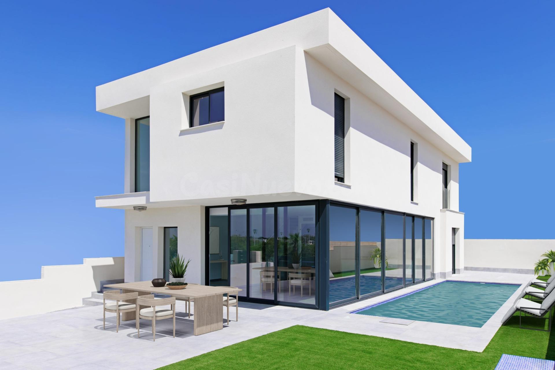 Chalet MIRO de 4 dormitorios con parcela independiente terminada de 375m2 y piscina propia
