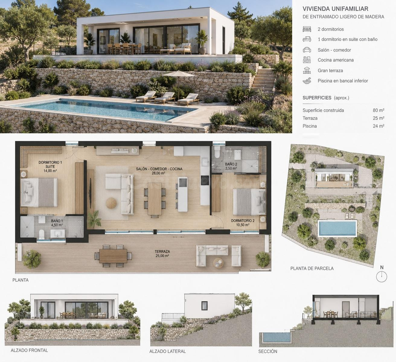 parcela urbana casa de entramado ligero de madera de 105 m2 - foto 3