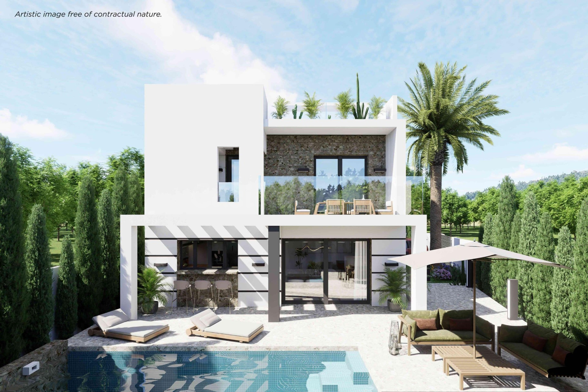 Villa 3 Dormitorios 3 Baños con Piscina Mod.Camila