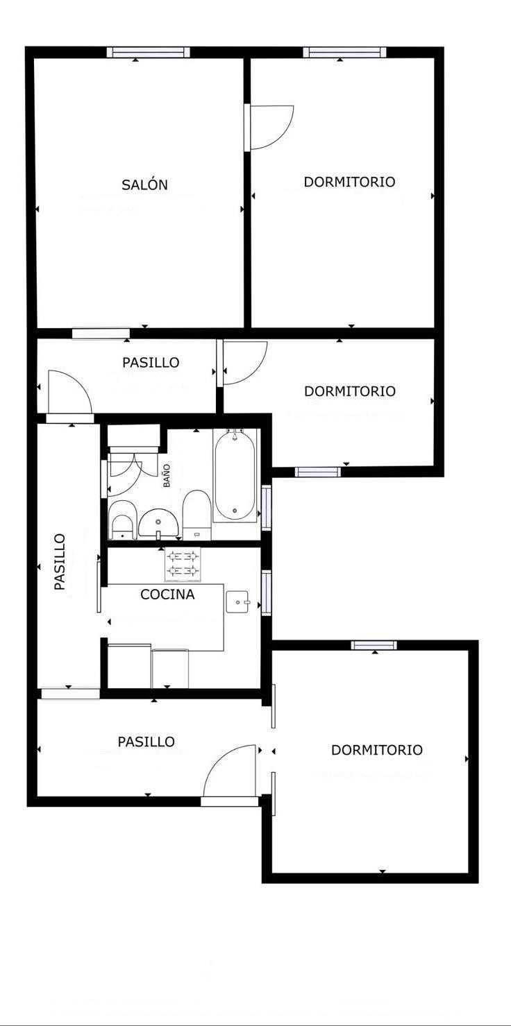 Piso para entrar a vivir de 3 habitaciones dobles - foto 2