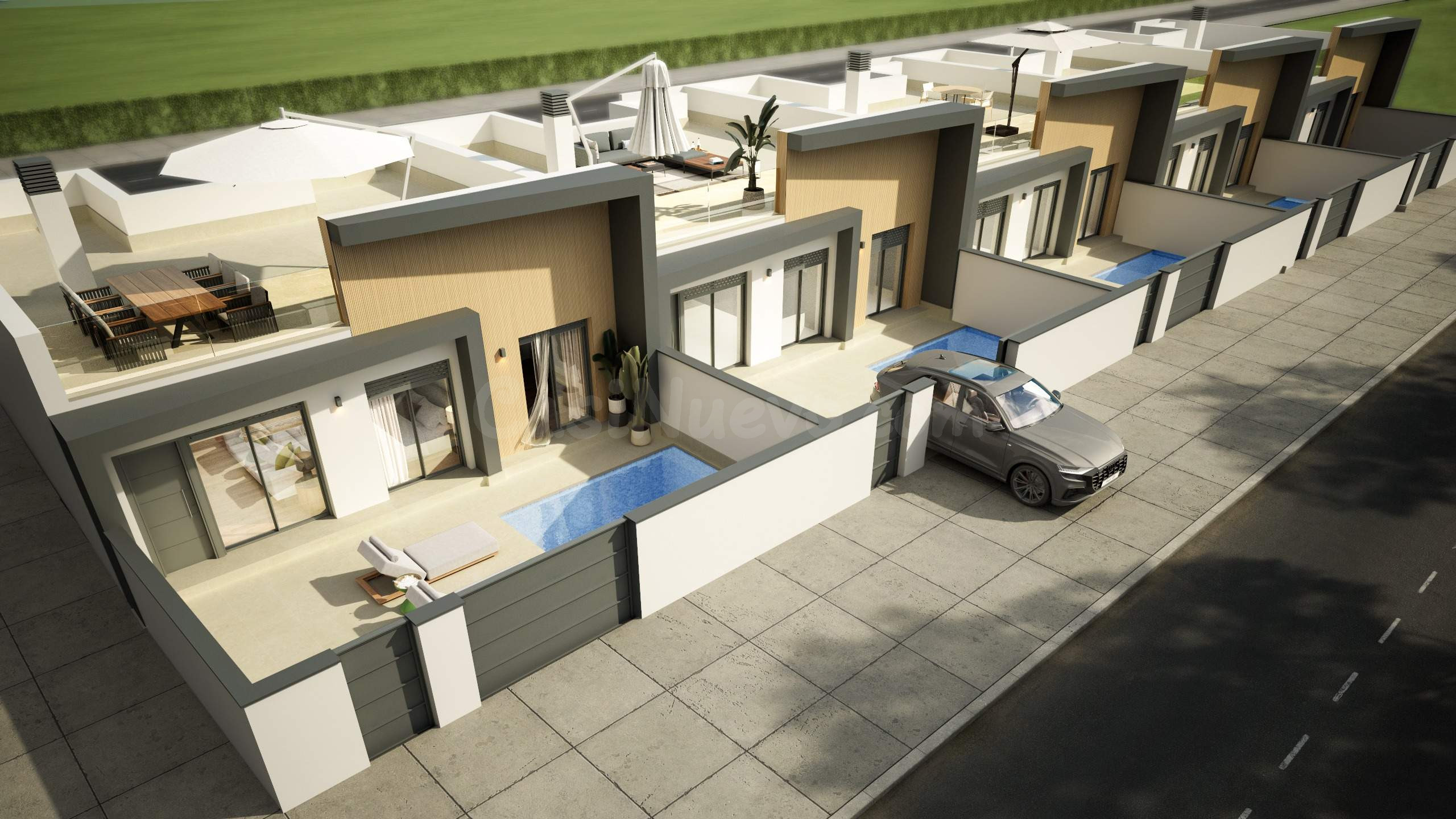 VILLA DE OBRA NUEVA CON 3 DORMITORIOS,2 BAÑOS, SOLÁRIUM Y PI - foto 2