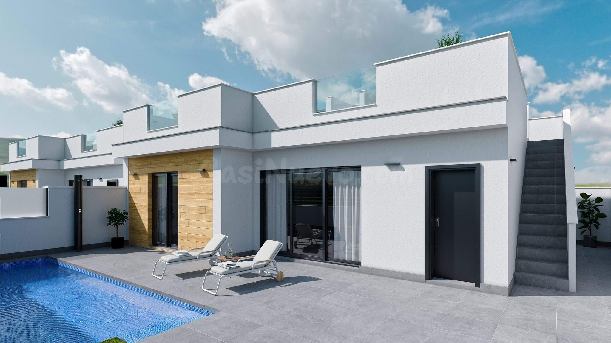 VILLA DE OBRA NUEVA, CON 2 ó 3 habitaciones, SOLARIUM Y PISC