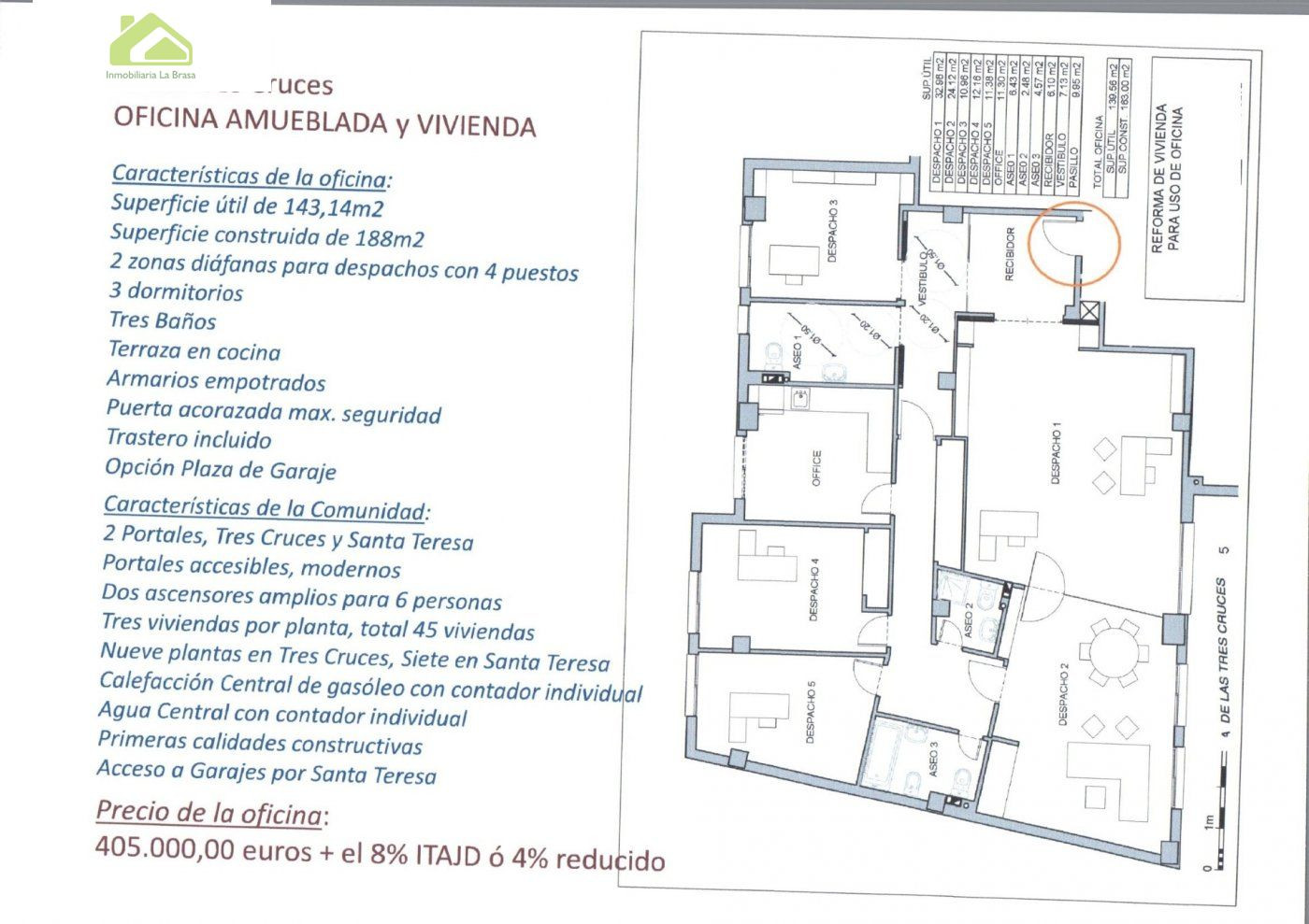 PISO EN VENTA EN TRES CRUCES DE 4 habitaciones