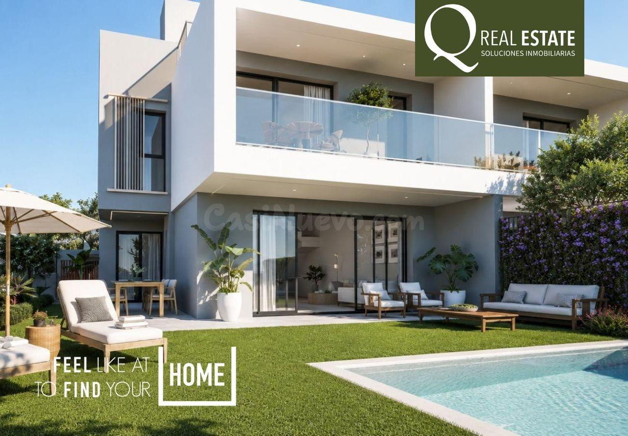 Chalet pareado  de obra nueva junto al Mediterráneo en Cabo de las Huertas, Alicante