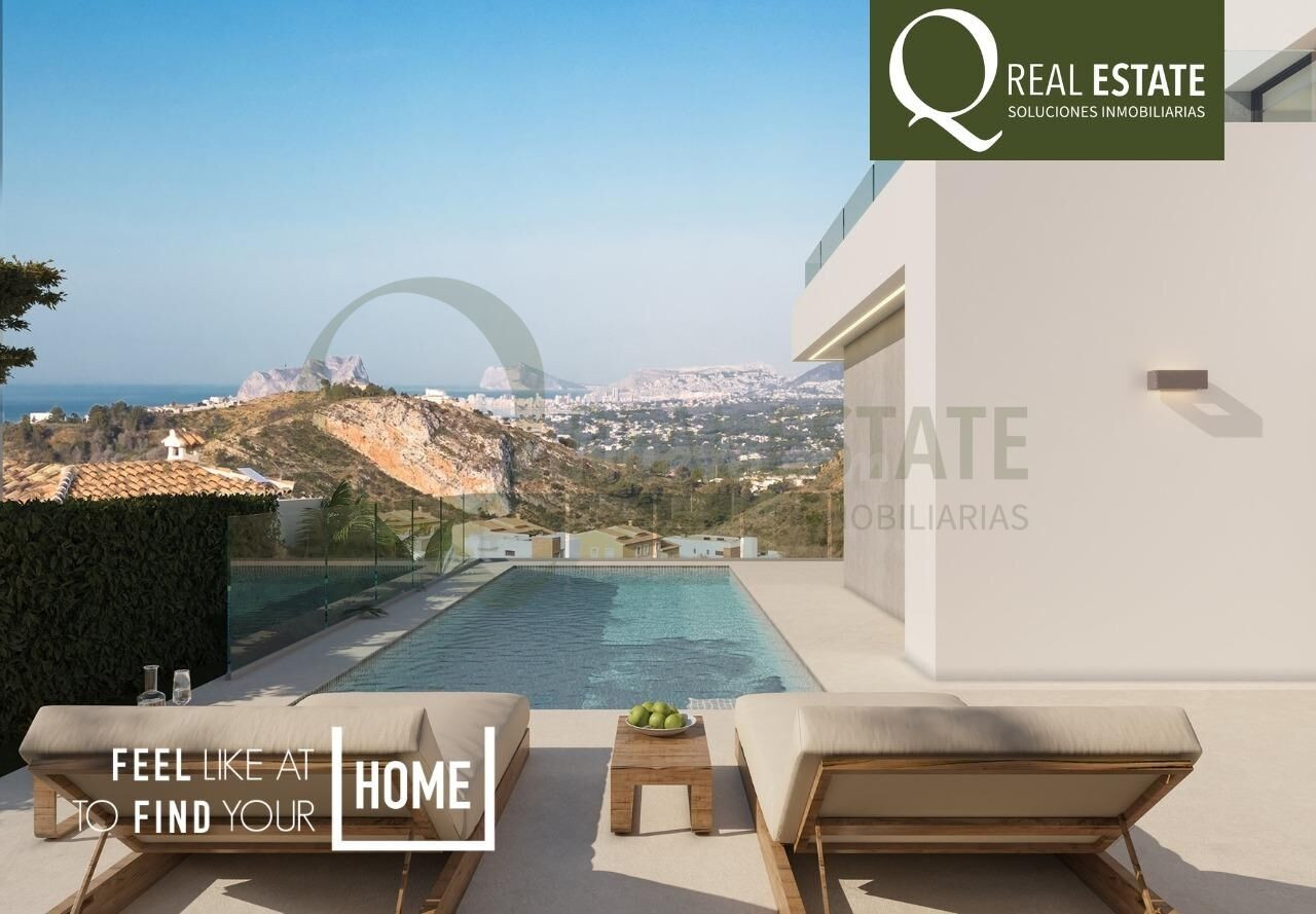 Villa Bianca elegancia contemporánea en Cumbre del Sol con piscina infinity y vistas al Mediterráneo