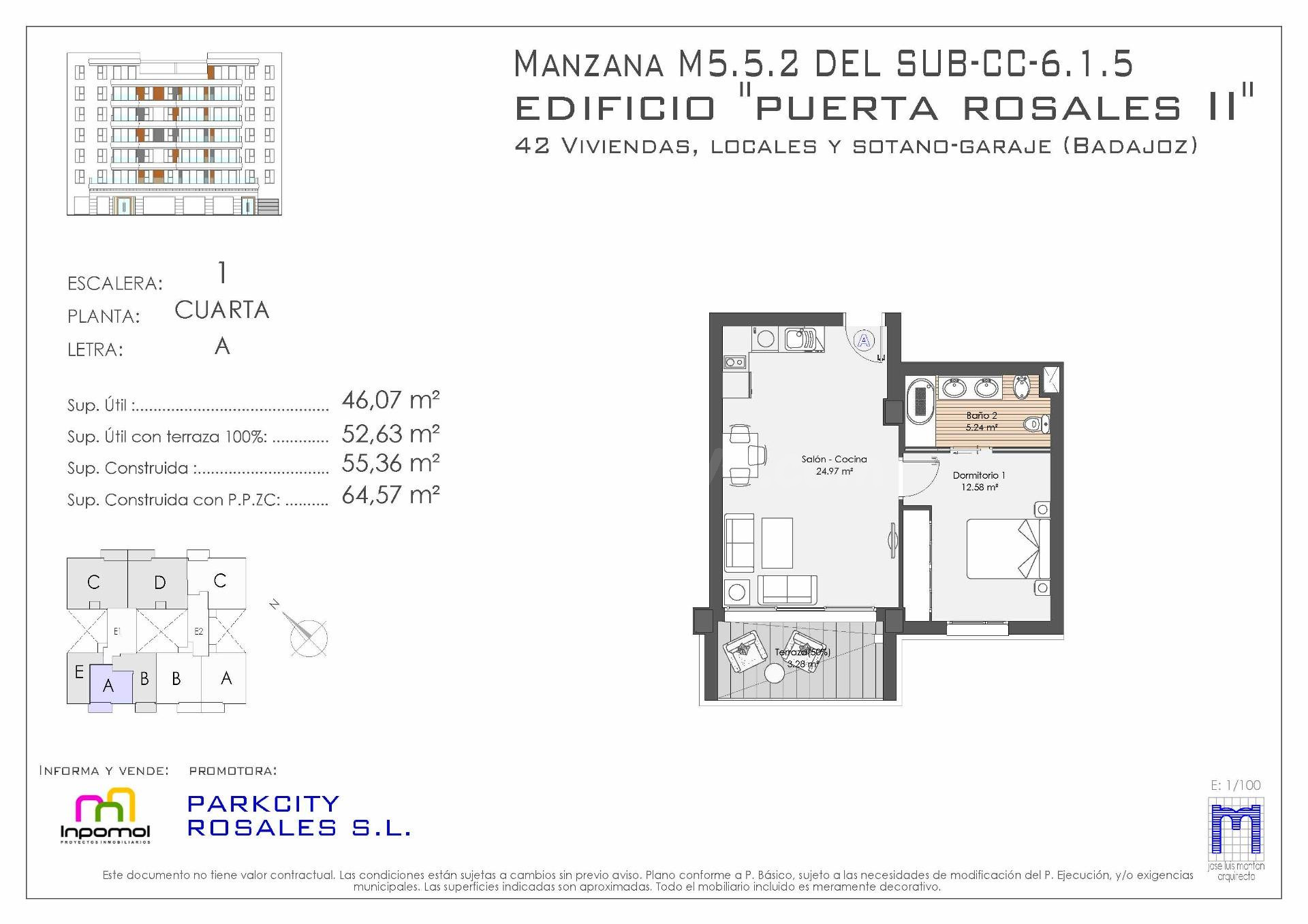 ¡¡¡ACOGEDOR APARTAMENTO EN EDIFICIO PUERTA ROSALES 2!!! DISTRITO ROSALES, BADAJOZ: ¡TU HOGAR IDEAL!