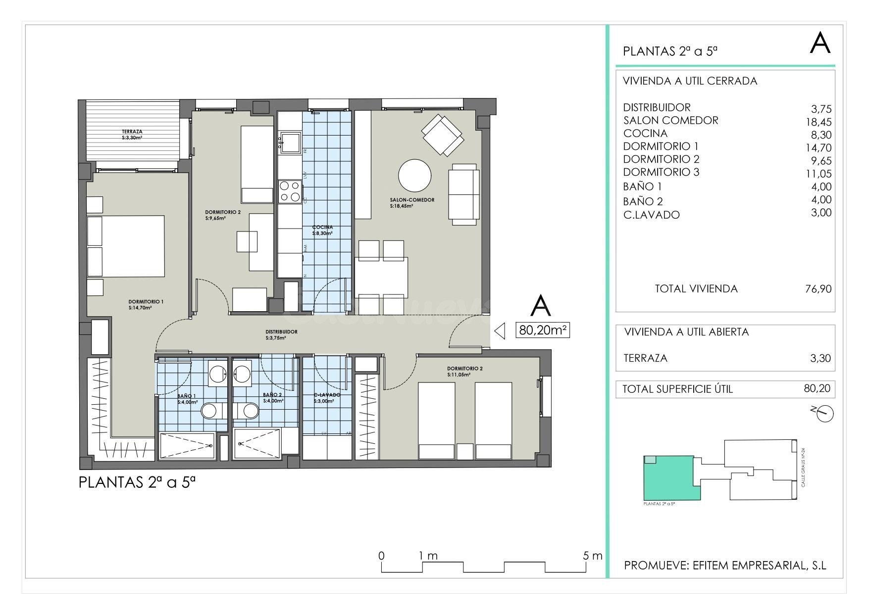 Residencial Graus 24 – Piso de obra nueva de 3 dormitorios e - foto 2