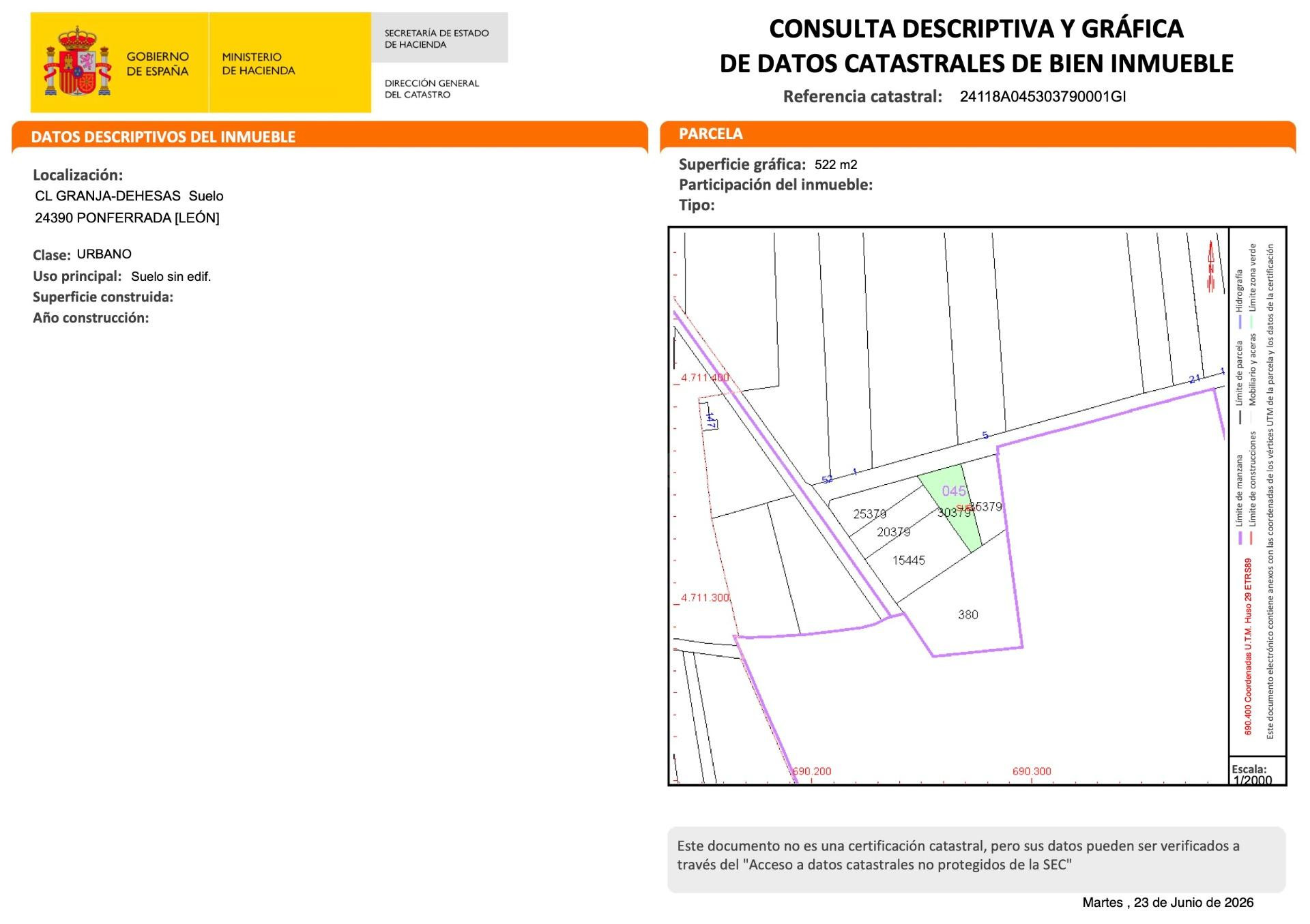 ¡Solar Urbano en Dehesas!