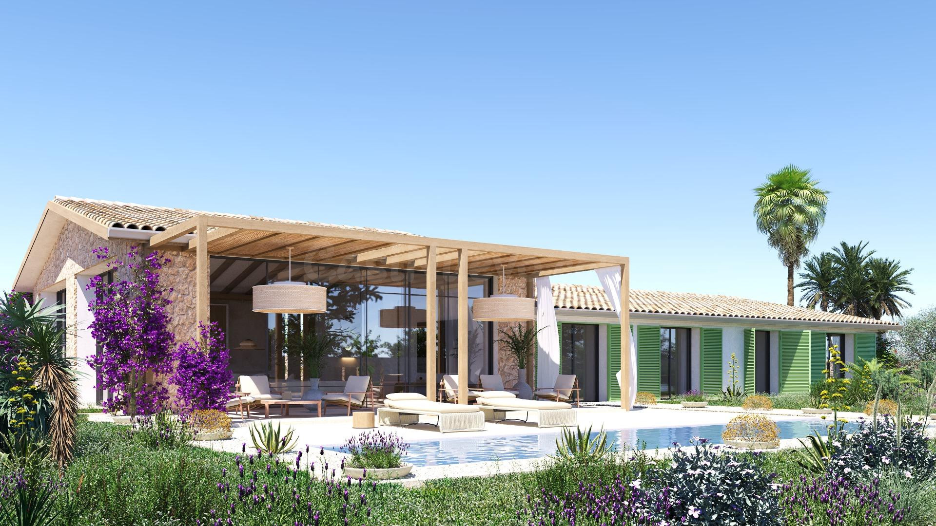 Espectacular proyecto de unifamiliar rústica con piscina en  - foto 4
