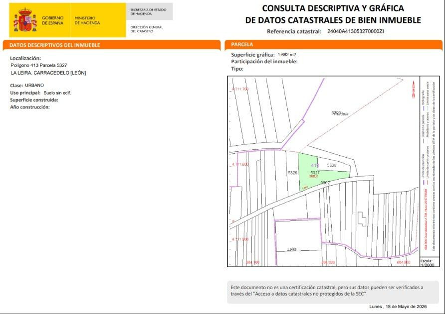 Terreno Urbano en Villadepalos, Carracedelo - Oportunidad Ún - foto 5