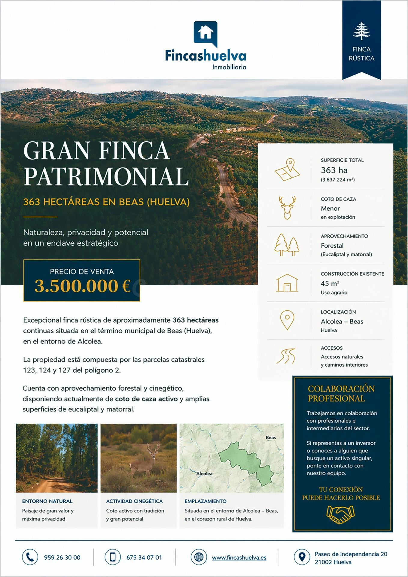 FINCA RÚSTICA DE 363 HECTÁREAS EN BEAS (HUELVA)