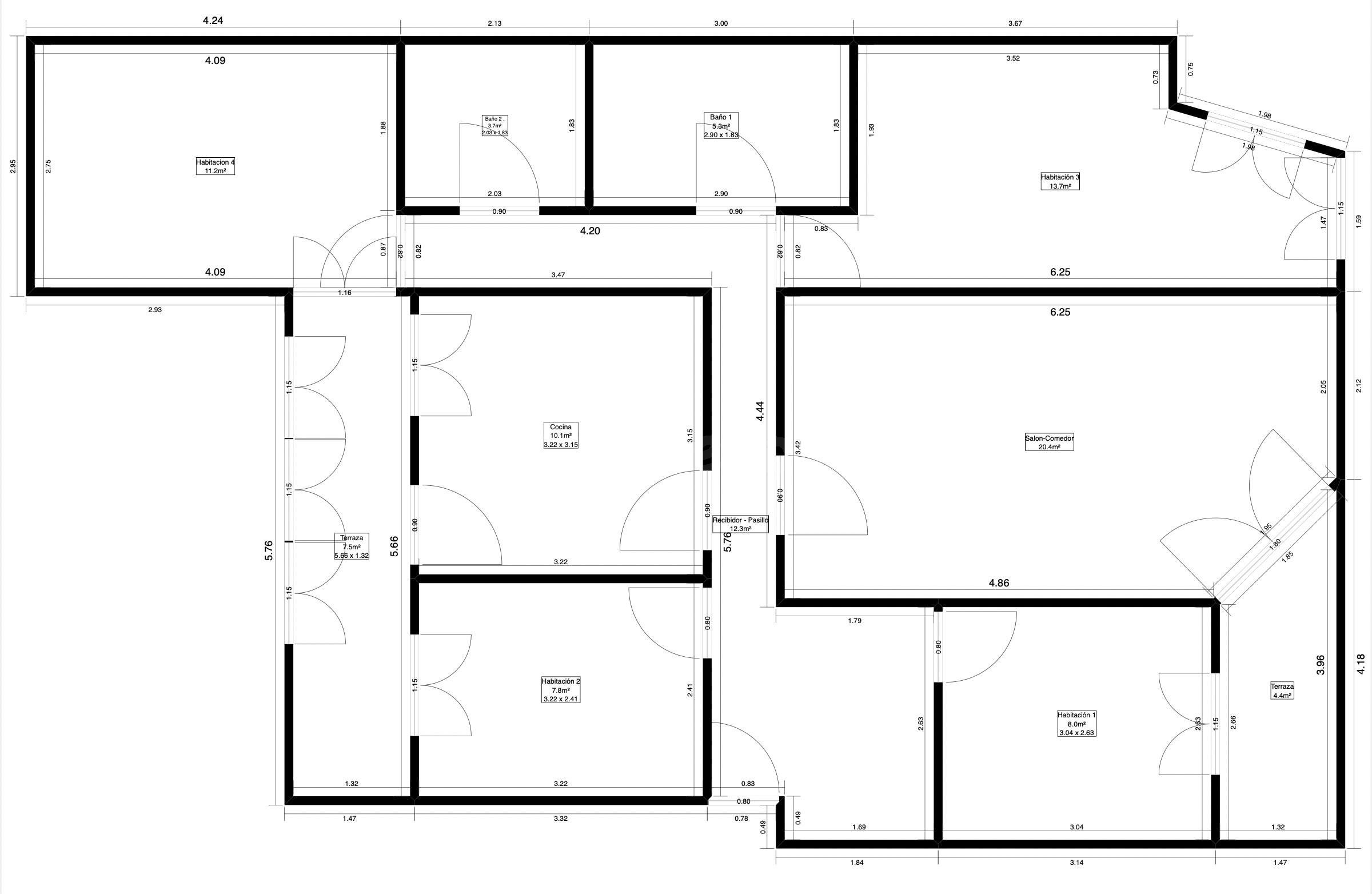 AMPLIO PISO DE 120 m2 EN EL CENTRO DE GANDÍA – 4 habitacione - foto 3