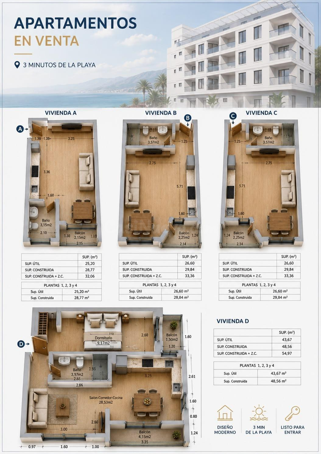 Estudio Moderno en Nueva Obra, a Pasos de la Playa - foto 4