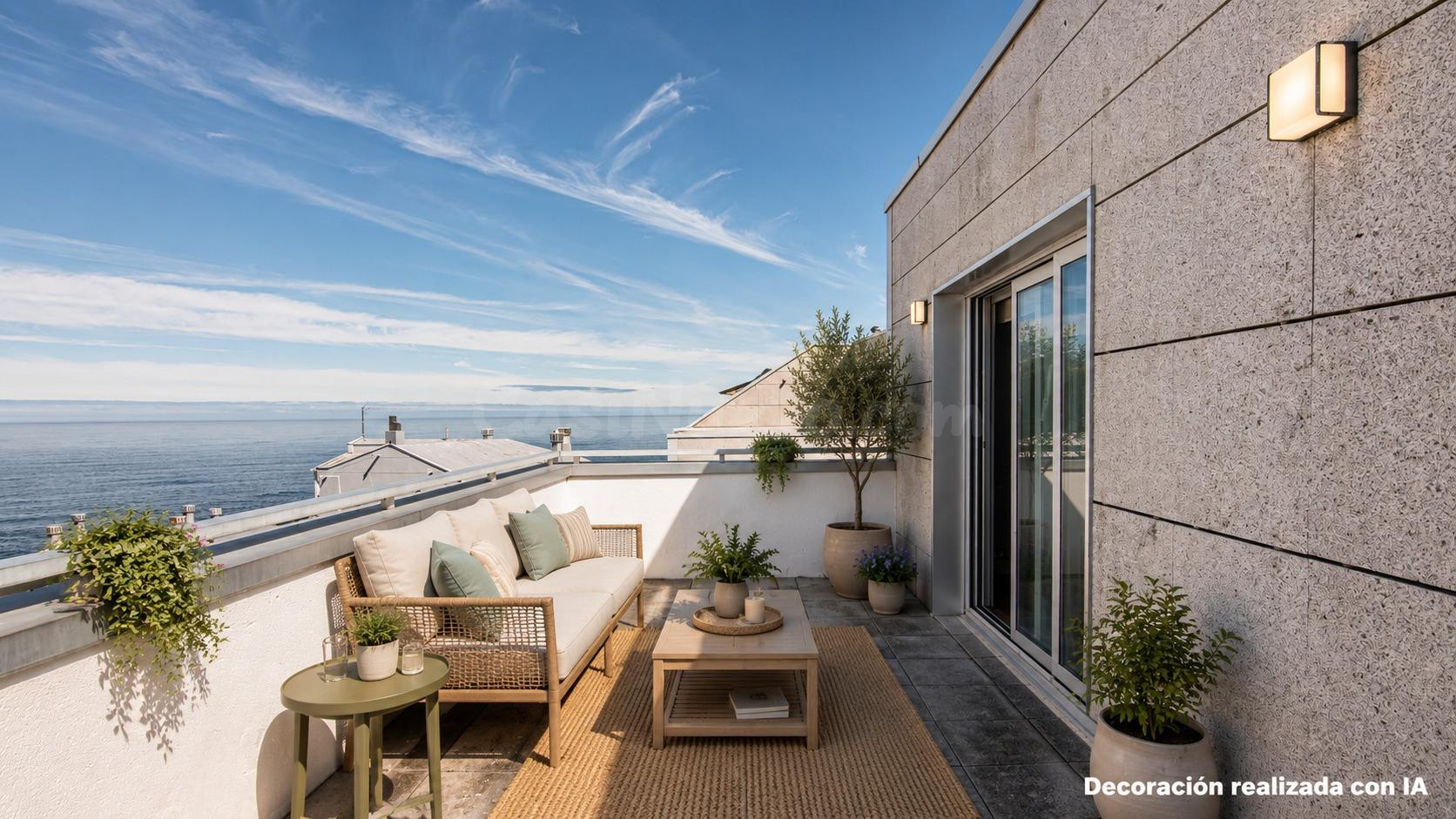 Ático con terraza, vistas al mar, garaje y trastero en Monte