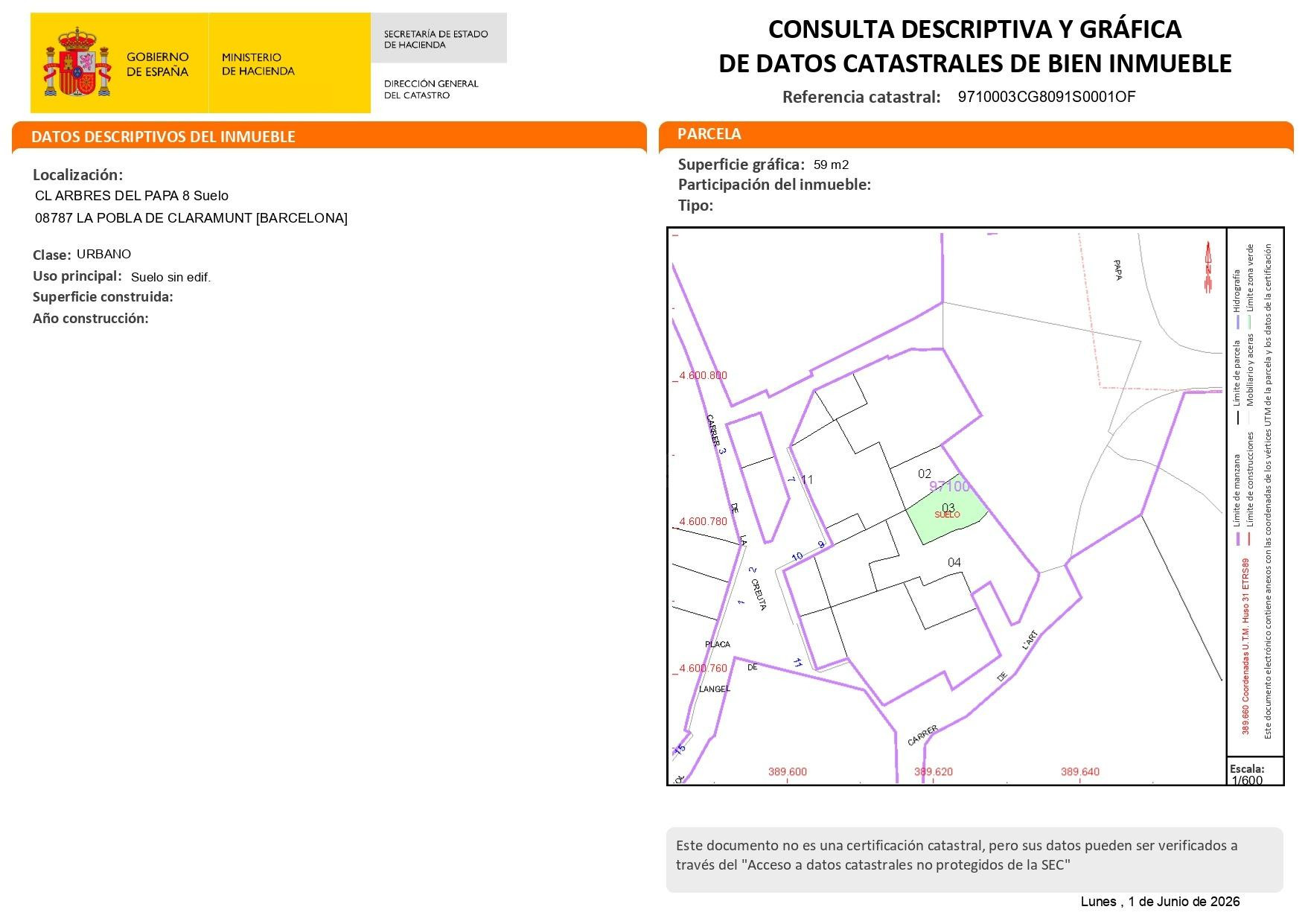 Terreny urbà de 59 m2 ideal per petit ús o inversió a La Pob - foto 2