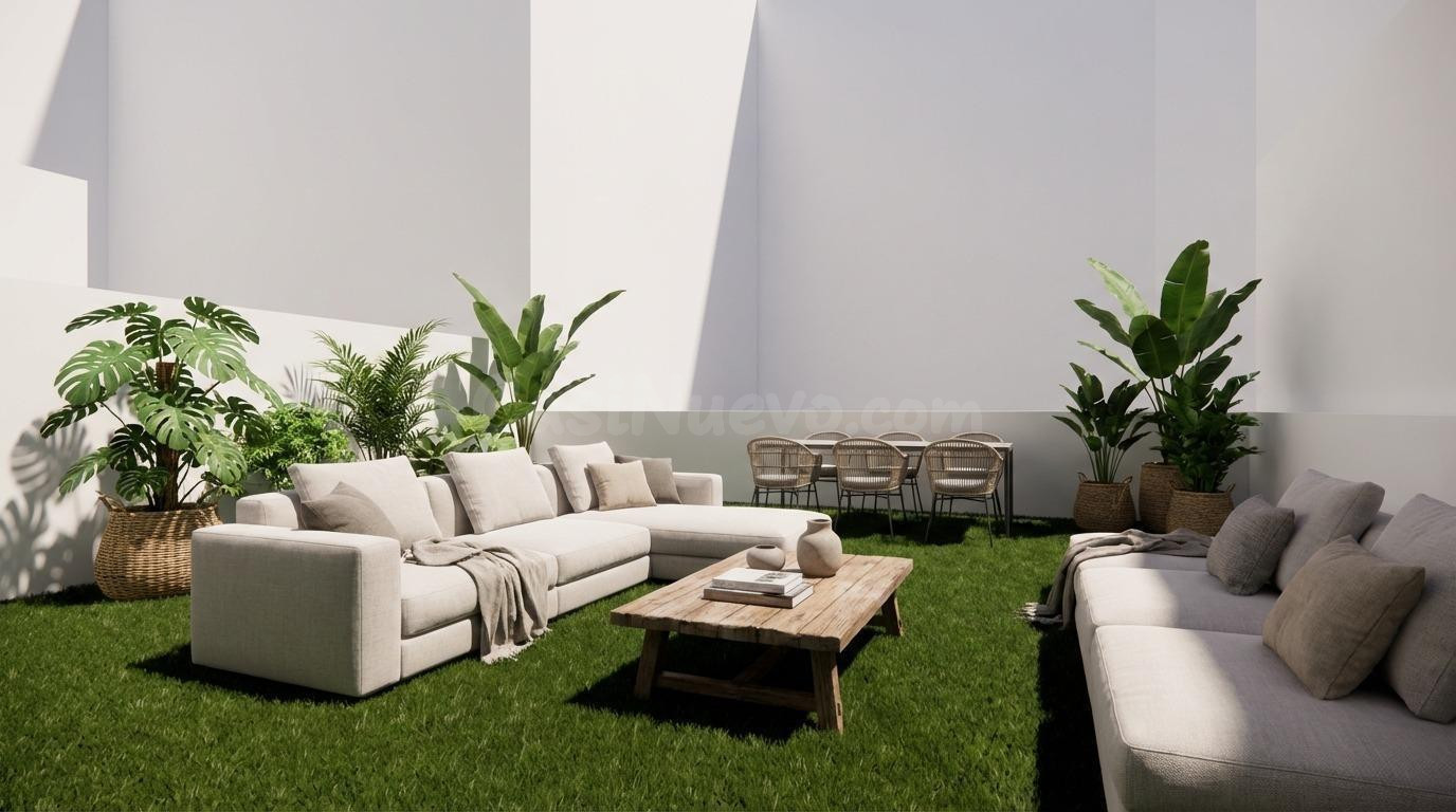 Vivienda de nueva construcción en Plaza de la Paz zona centro de Castellón con terraza y patio.