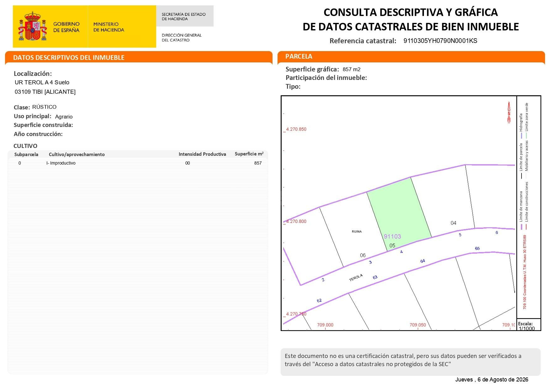 OPORTUNIDAD DE INVERSIÓN EN EL SECTOR 4 “FINCA TEROL”