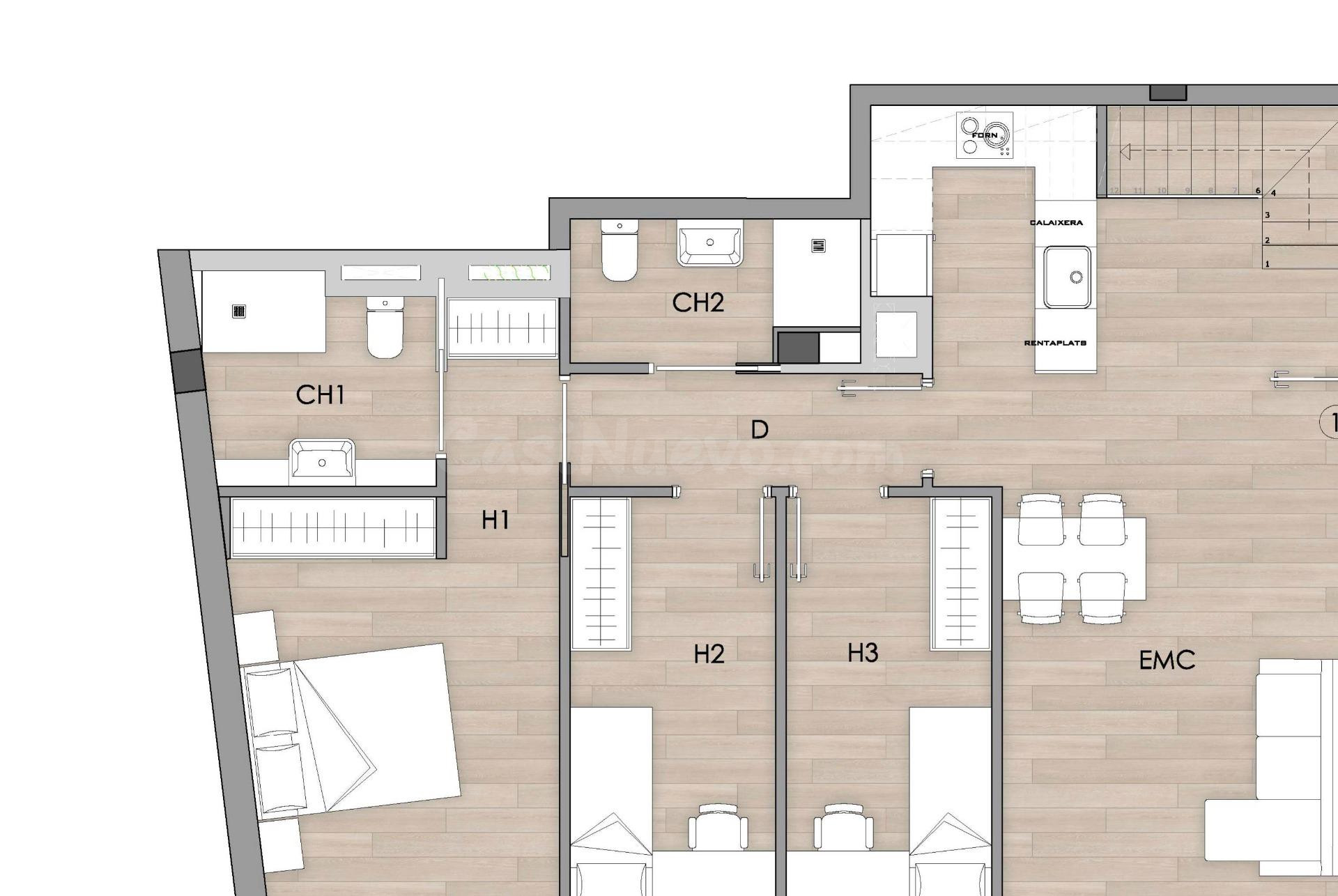Atico-Duplex de obra nueva en el centro de Calonge, 4 dormitorios, 2 baños, parking y trastero. Oportunidad!! - foto 4