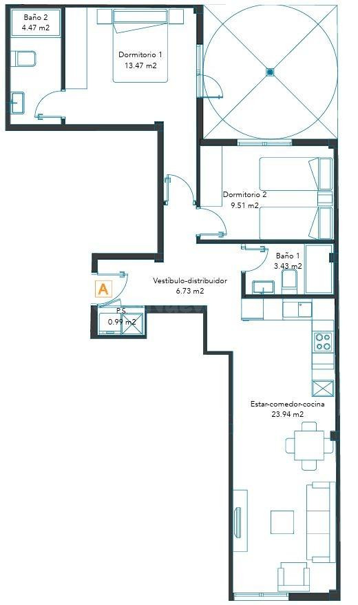 Piso 2 habitaciones 72m² en venta - La Isleta - foto 2