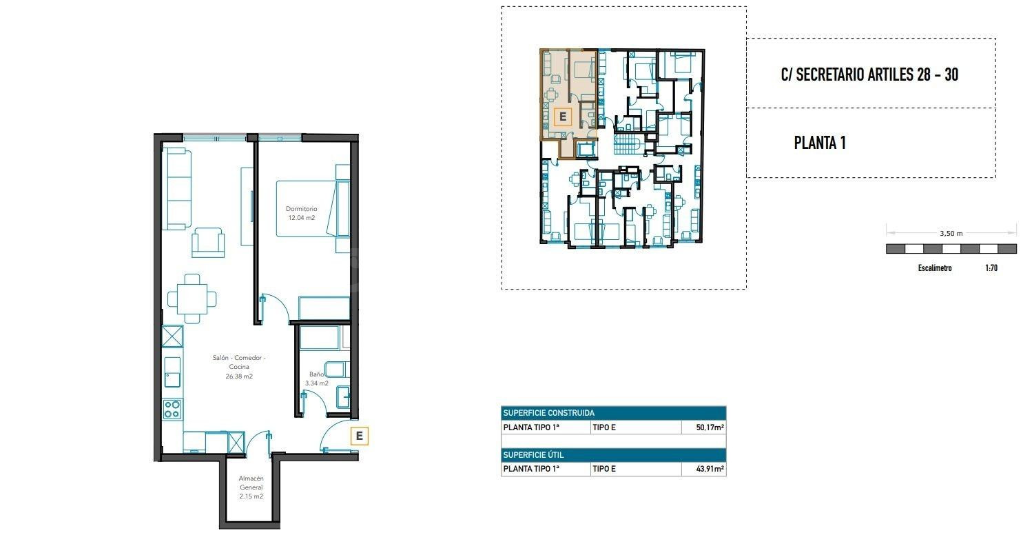 Piso 2 habitaciones 47m² en venta - Santa Catalina - foto 4