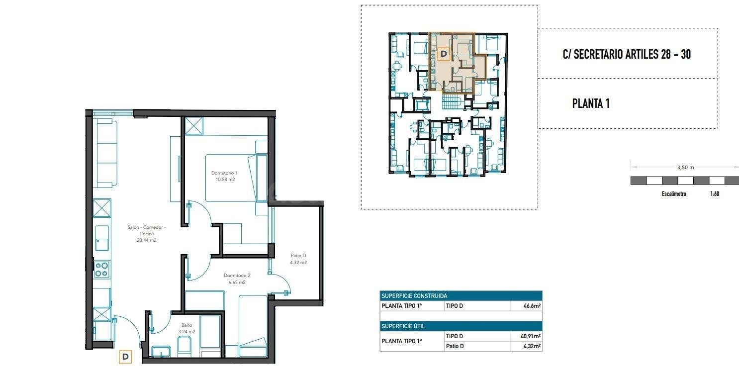 Piso 2 habitaciones 47m² en venta - Santa Catalina - foto 4