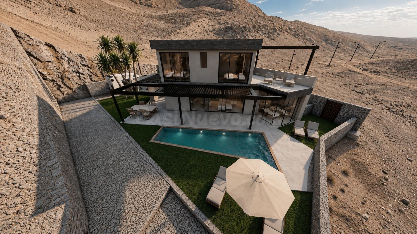 Parcela con proyecto de villa de diseño con vistas al mar y 