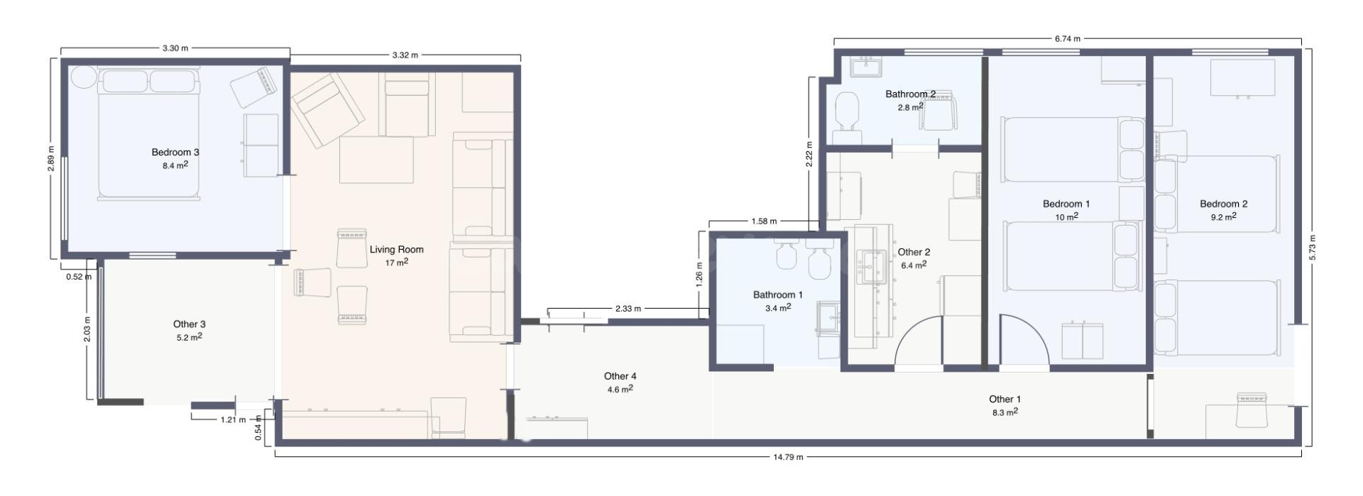 Apartamento vacacional en Cullera con 3 dormitorios, terraza - foto 5