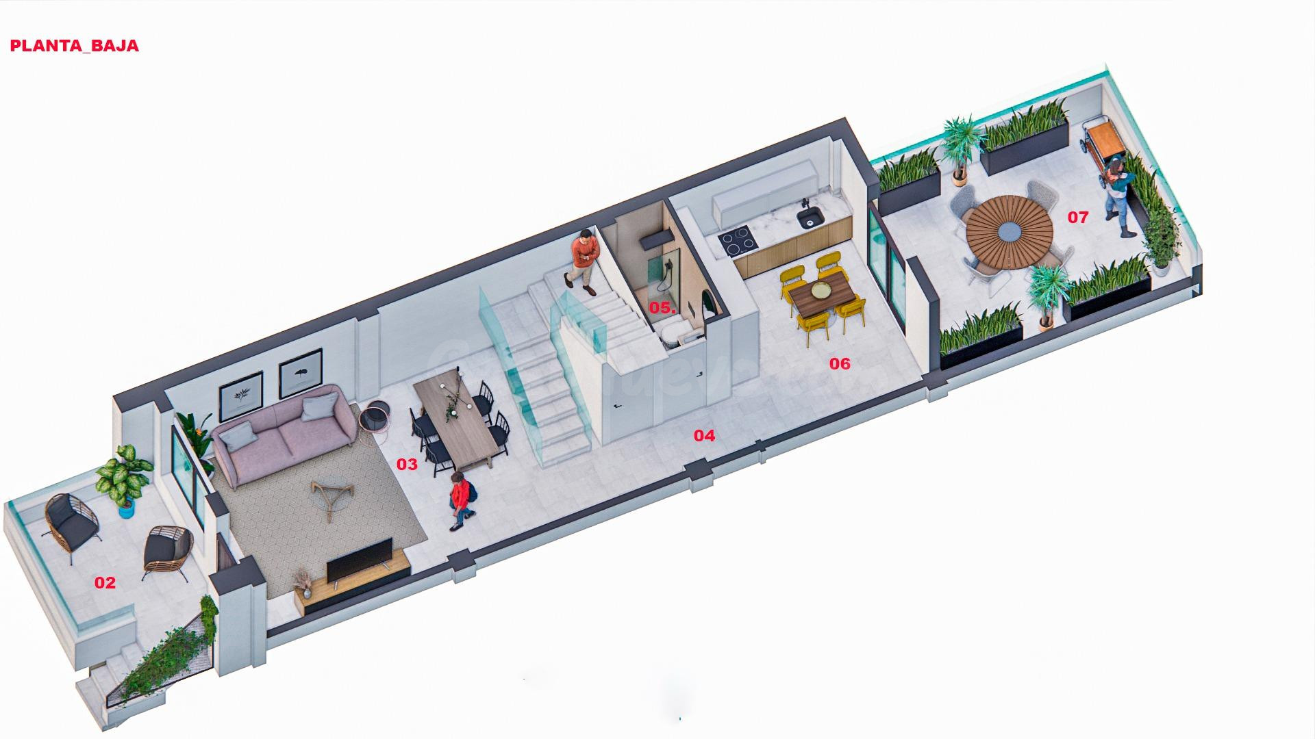 Chalet adosado totalmente reformado, como nuevo en la pedanía de Molins (Orihuela)