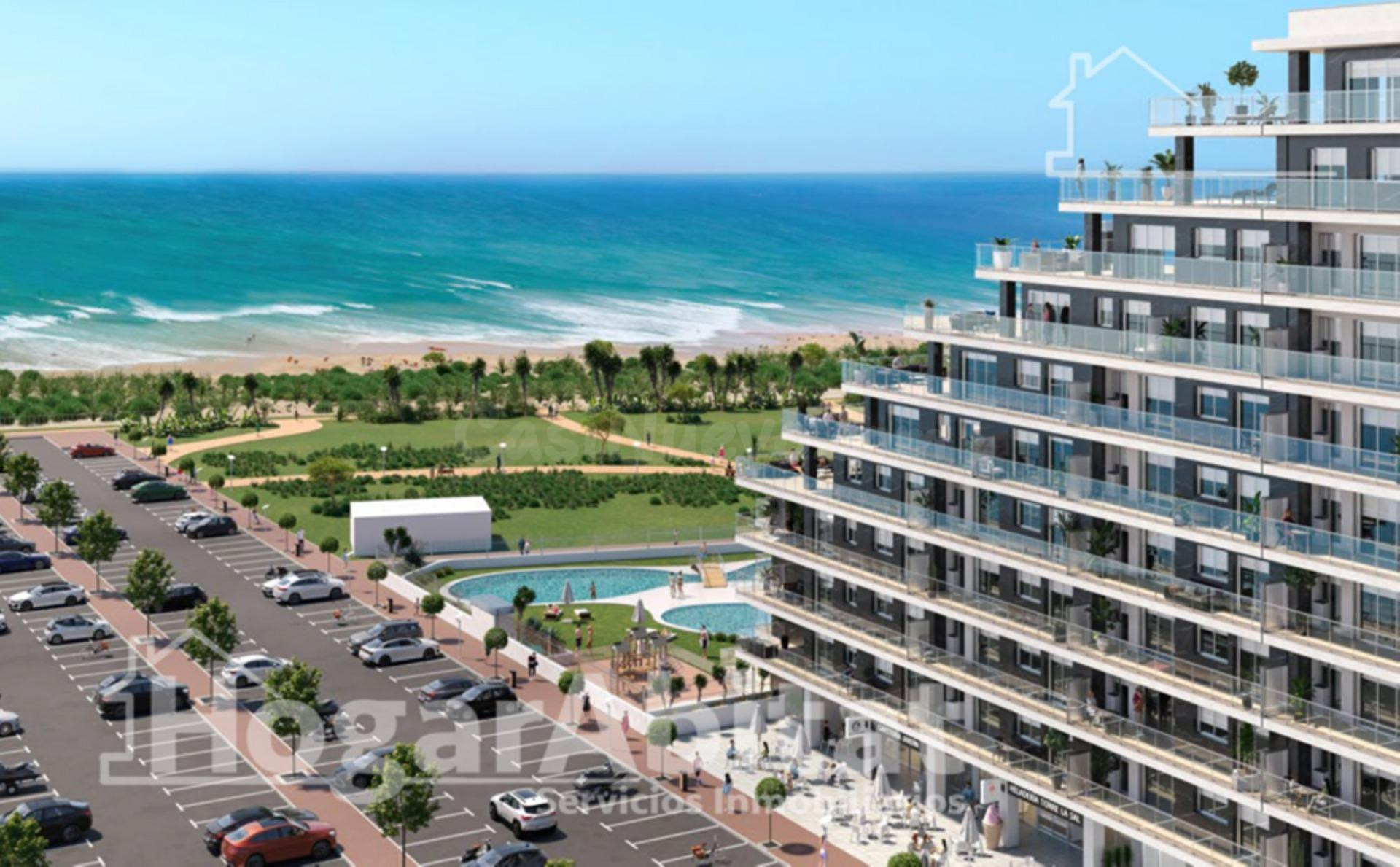 1ª LINEA DE LA PLAYA. A ESTRENAR EN RESIDENCIAL CON PISCINA 