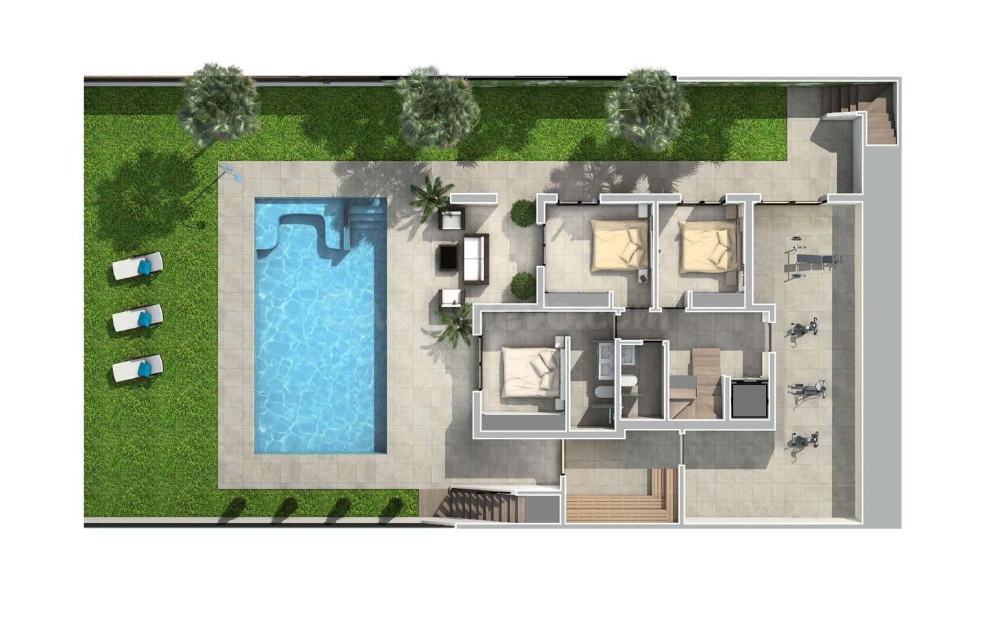 Villa 3 habitaciones 124m² en venta - Campo golf - foto 3