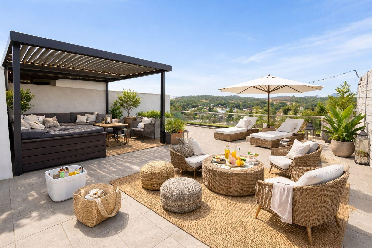 Encantadora casa pareada con jardín y terraza en Costa de la
