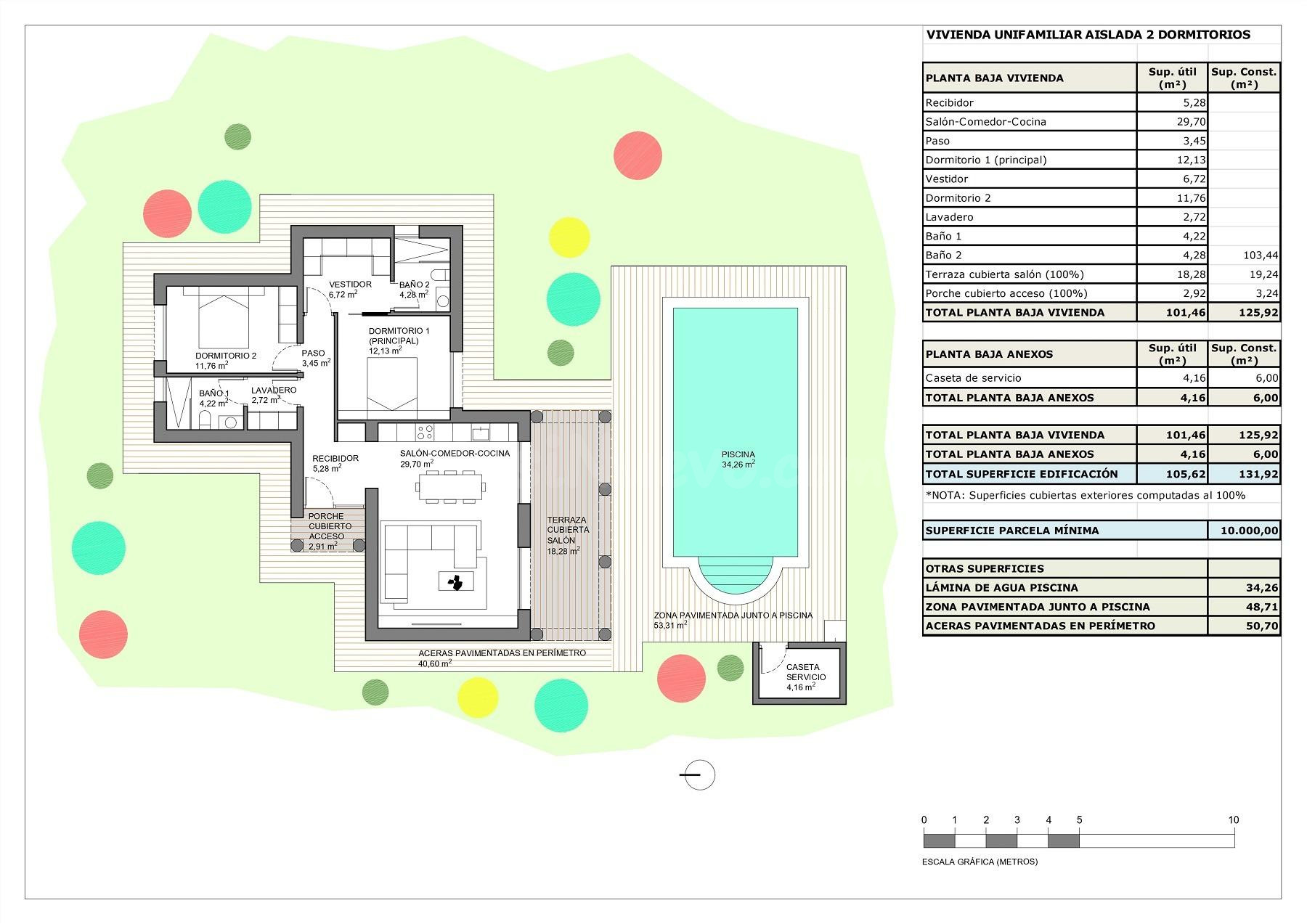 Villa de estilo mediterráneo en una planta con 2 domitorios  - foto 5