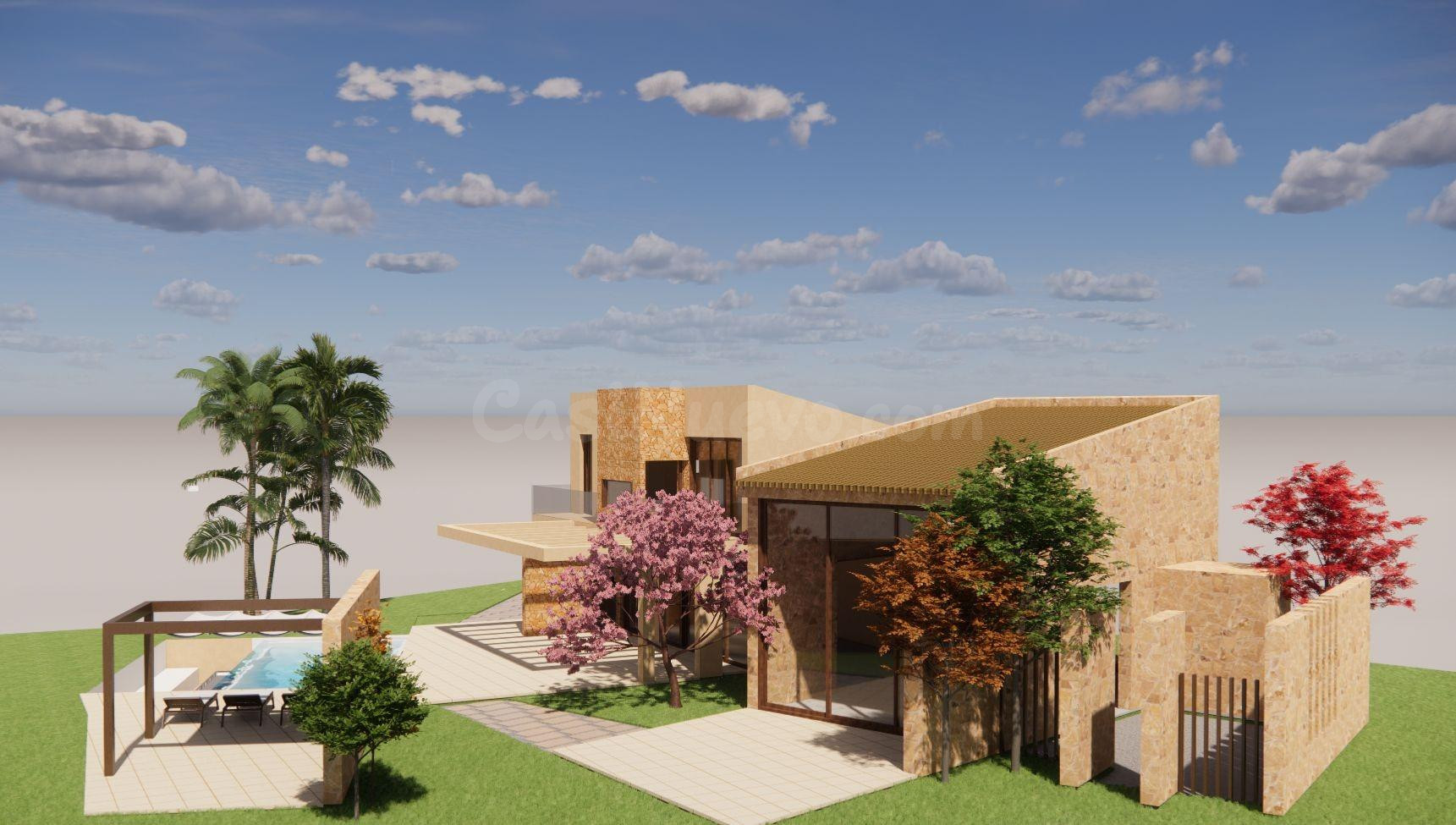 Villa de lujo mediterráneo con piscina y vistas en Na Moreia, Santanyí -- obra nueva