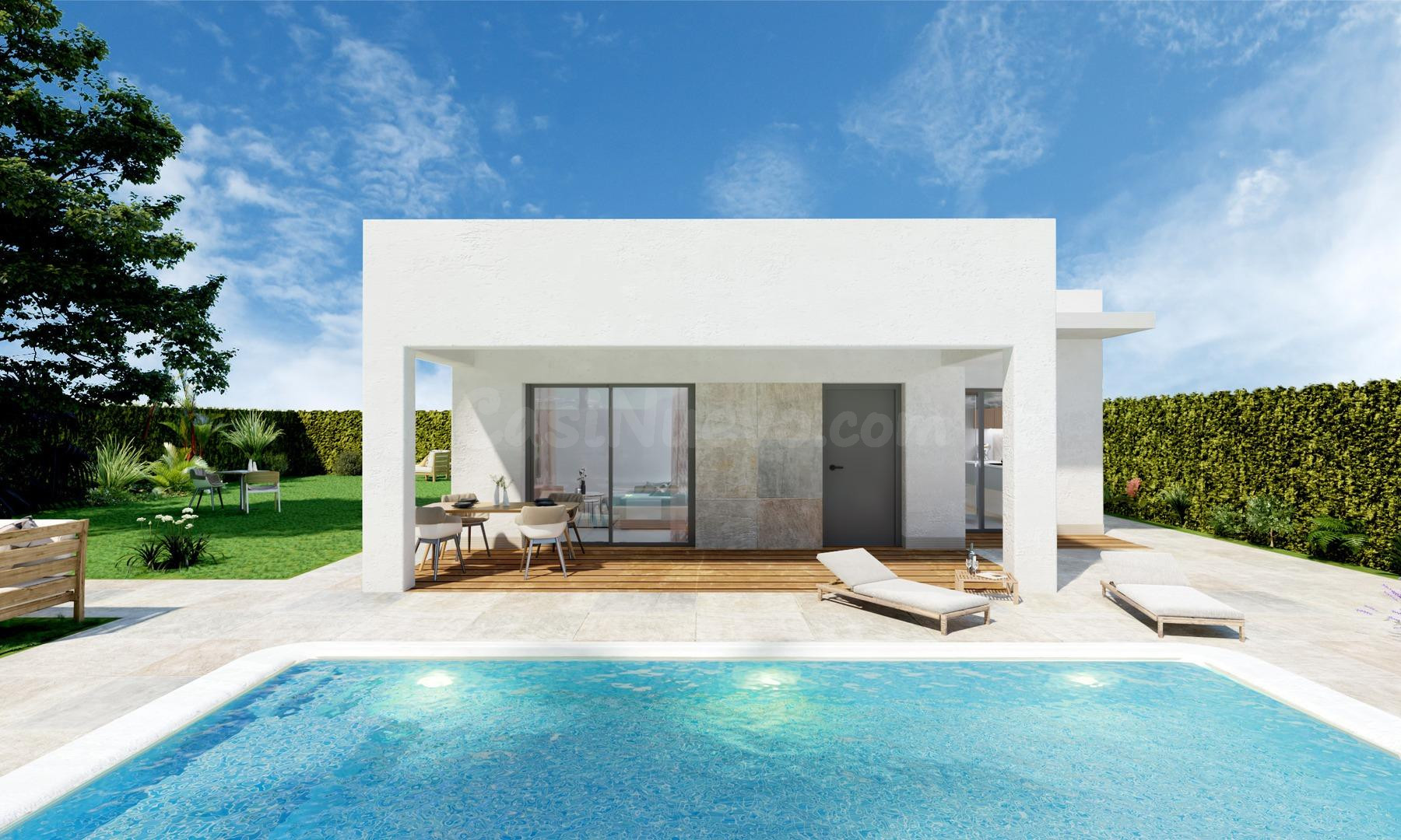Villa de 3 dormitorios en una planta a la venta en Hondón de