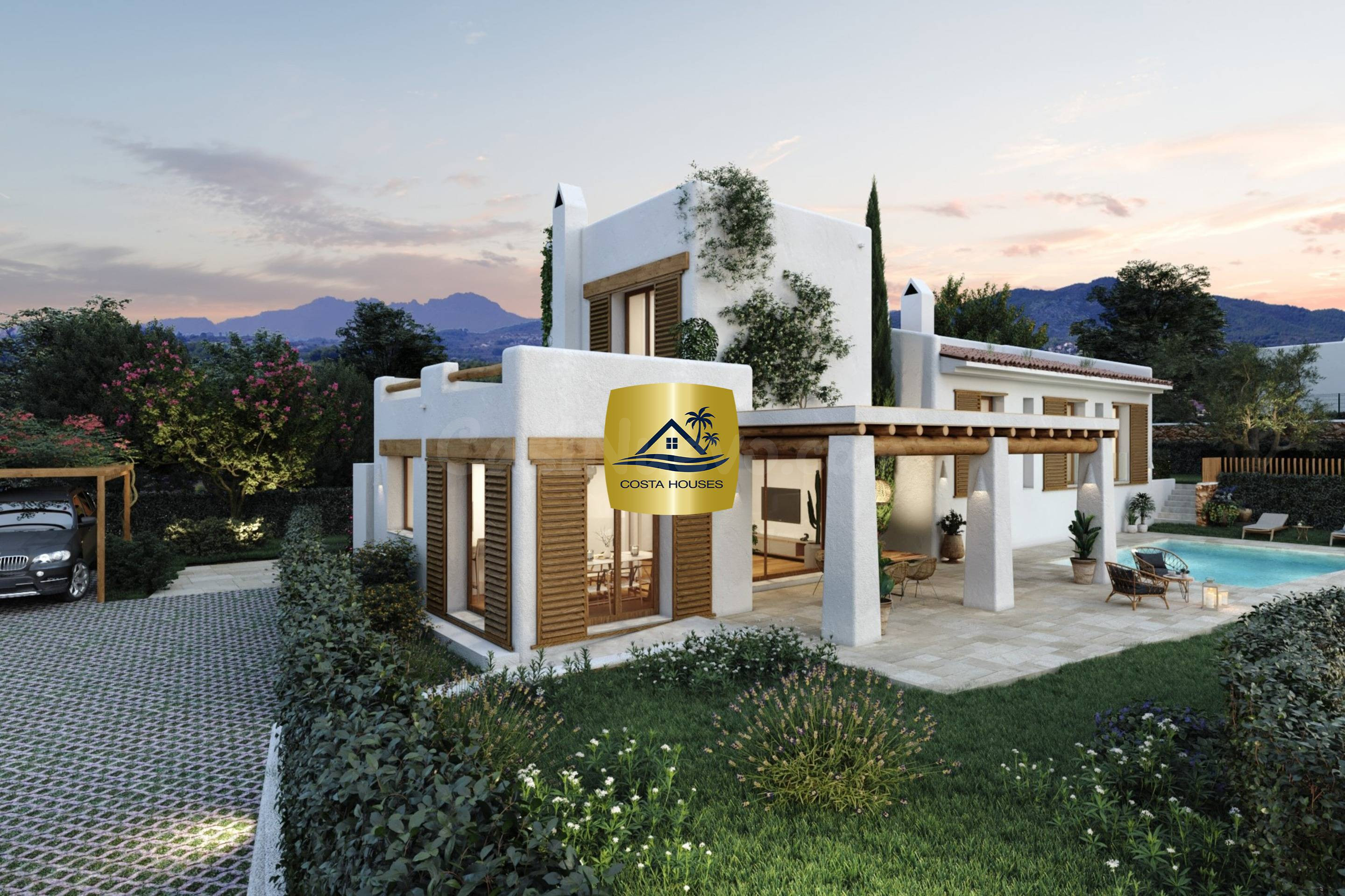 ❶ VILLA OLIVIA - VILLA IBICENCA con Vistas a la Montaña en Javea, España