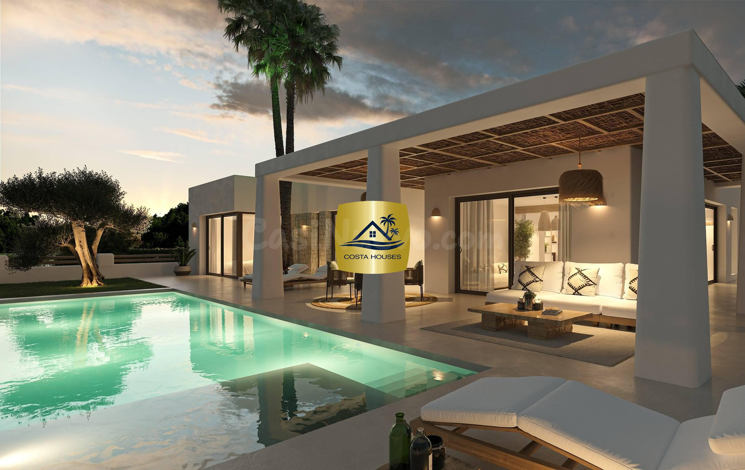 VILLA ADELA - En venta CHALET ESTILO IBIZA con Vistas a la Montaña en Javea - Xabia