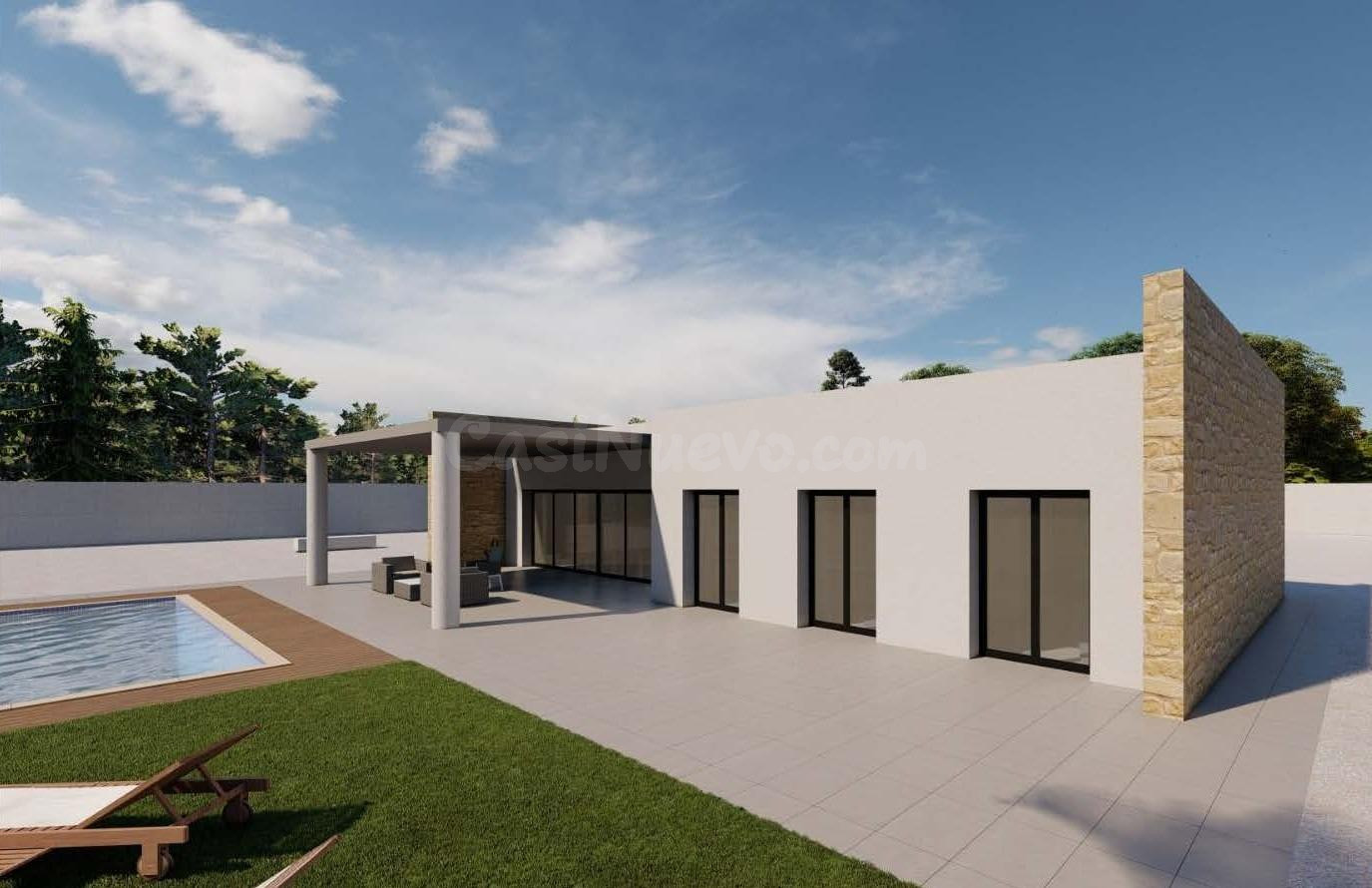 Moderna villa de nueva construcción en una gran parcela rúst