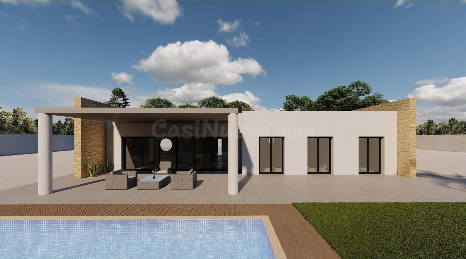 Moderna villa de nueva construcción en una gran parcela rúst - foto 2