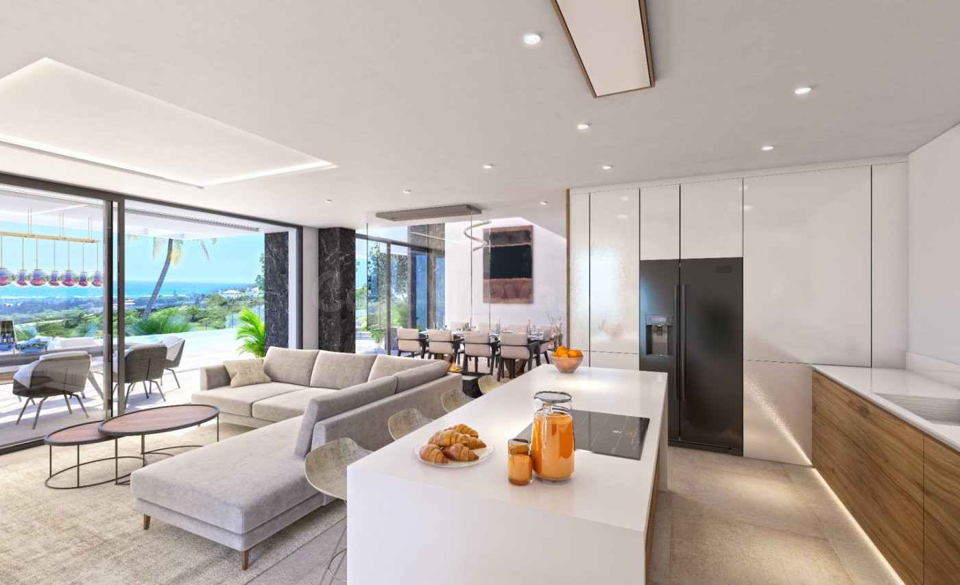 Espectacular villa de 4 dorm., 4 baños. Vistas al Mar. Obra 