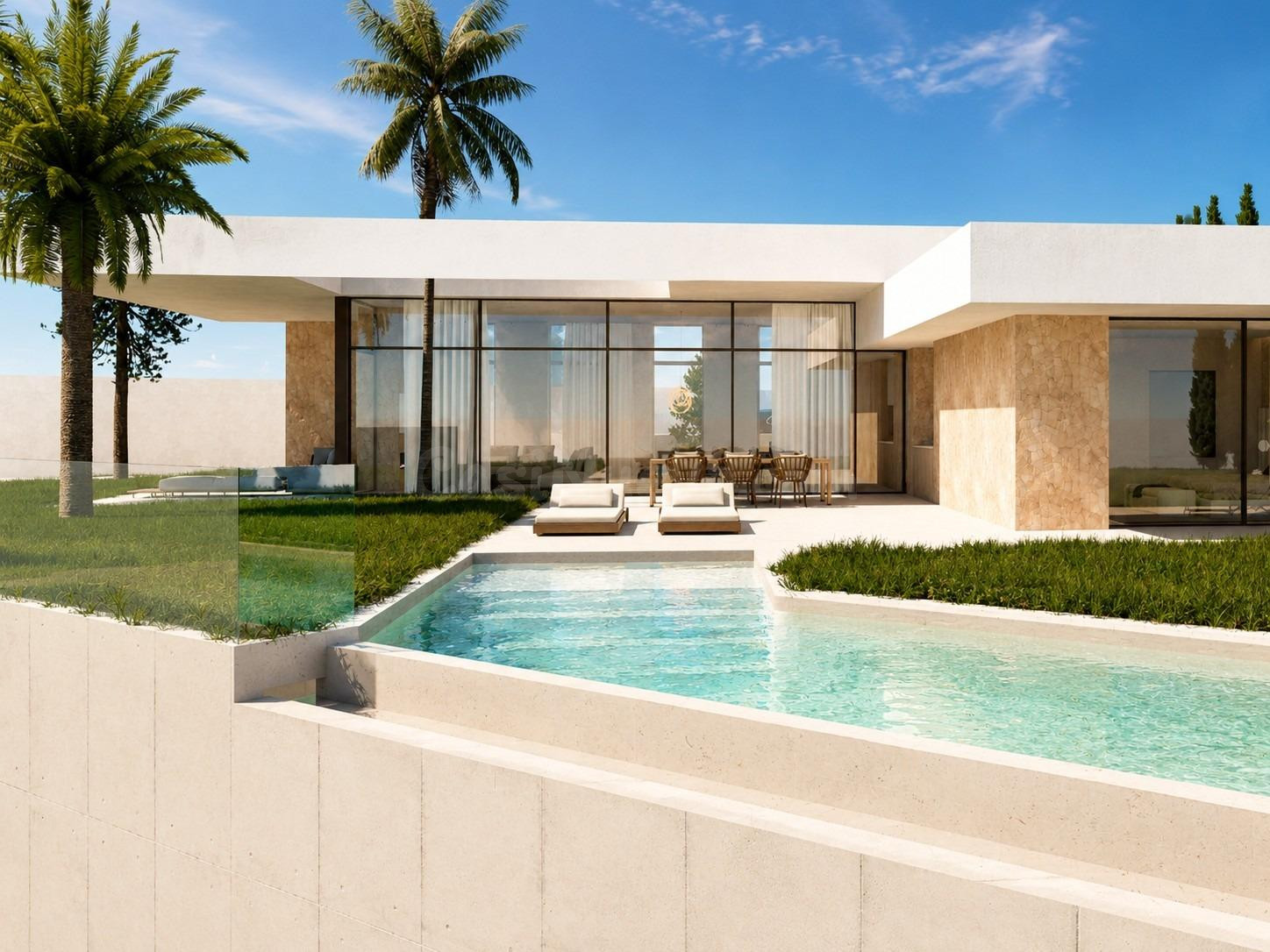 Villas exclusivas de nueva construcción de una sola planta e