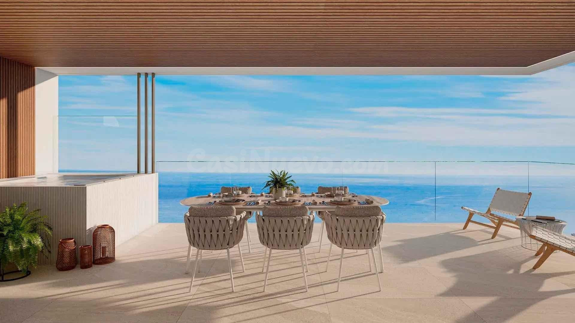 Ático de 2 dormitorios y 2 baños con vistas al mar. El Higue