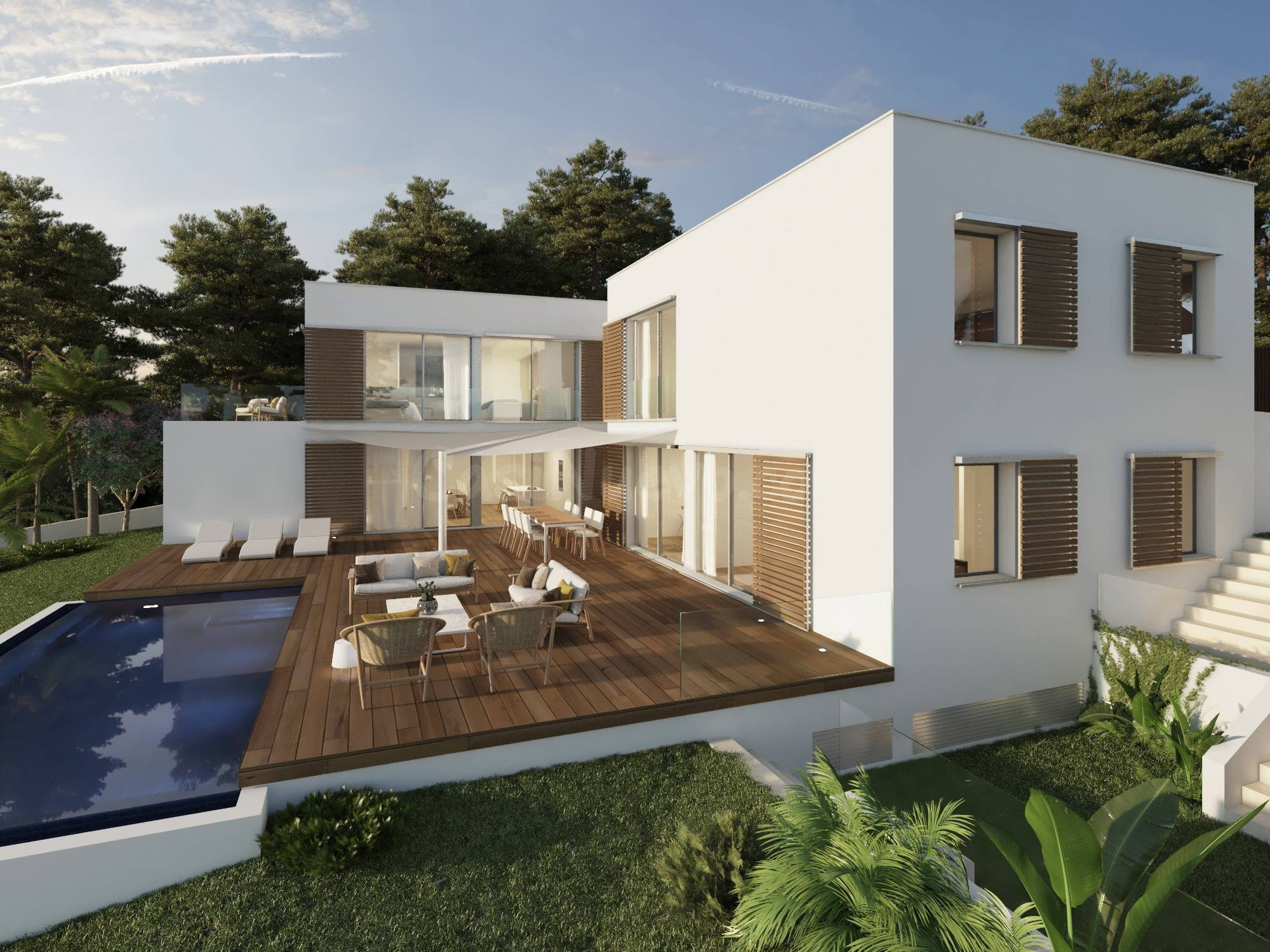 Solar con proyecto de villa contemporánea y vistas al mar en - foto 2