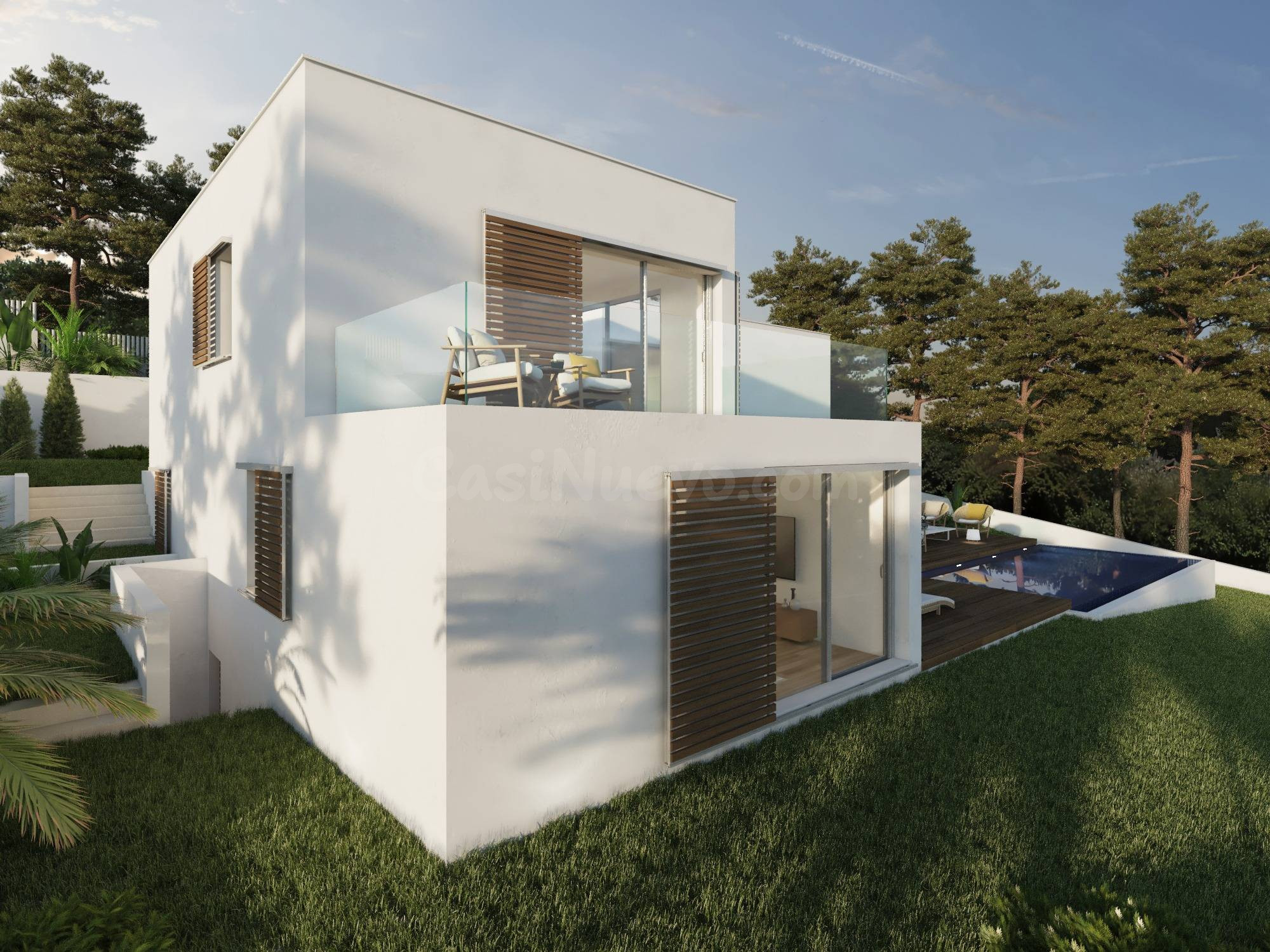 Solar con proyecto de villa contemporánea y vistas al mar en - foto 3