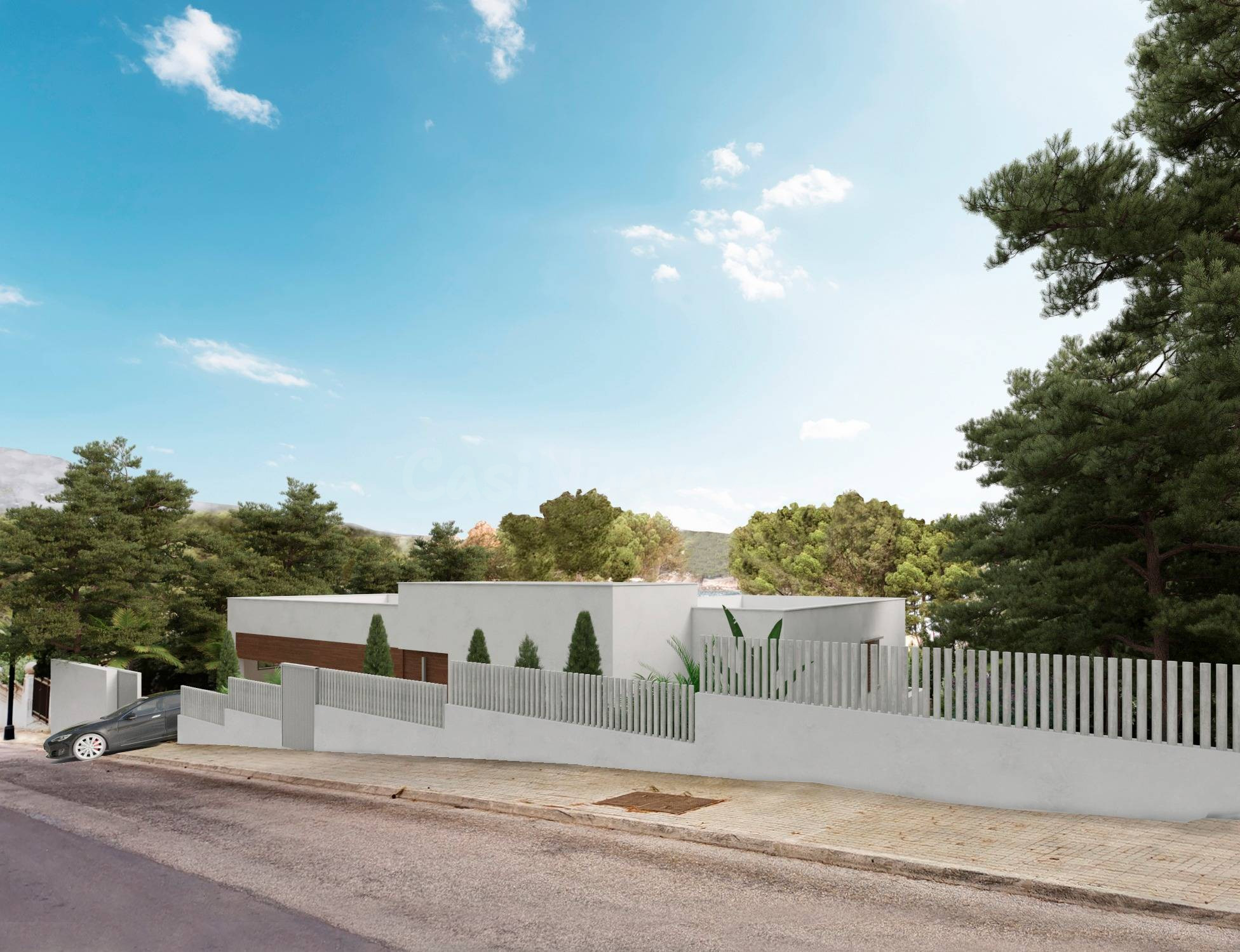 Solar con proyecto de villa contemporánea y vistas al mar en - foto 4