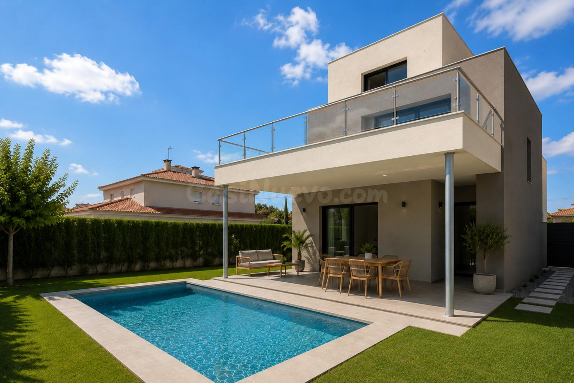 Casa de diseño con piscina y jardín en Vilafortuny