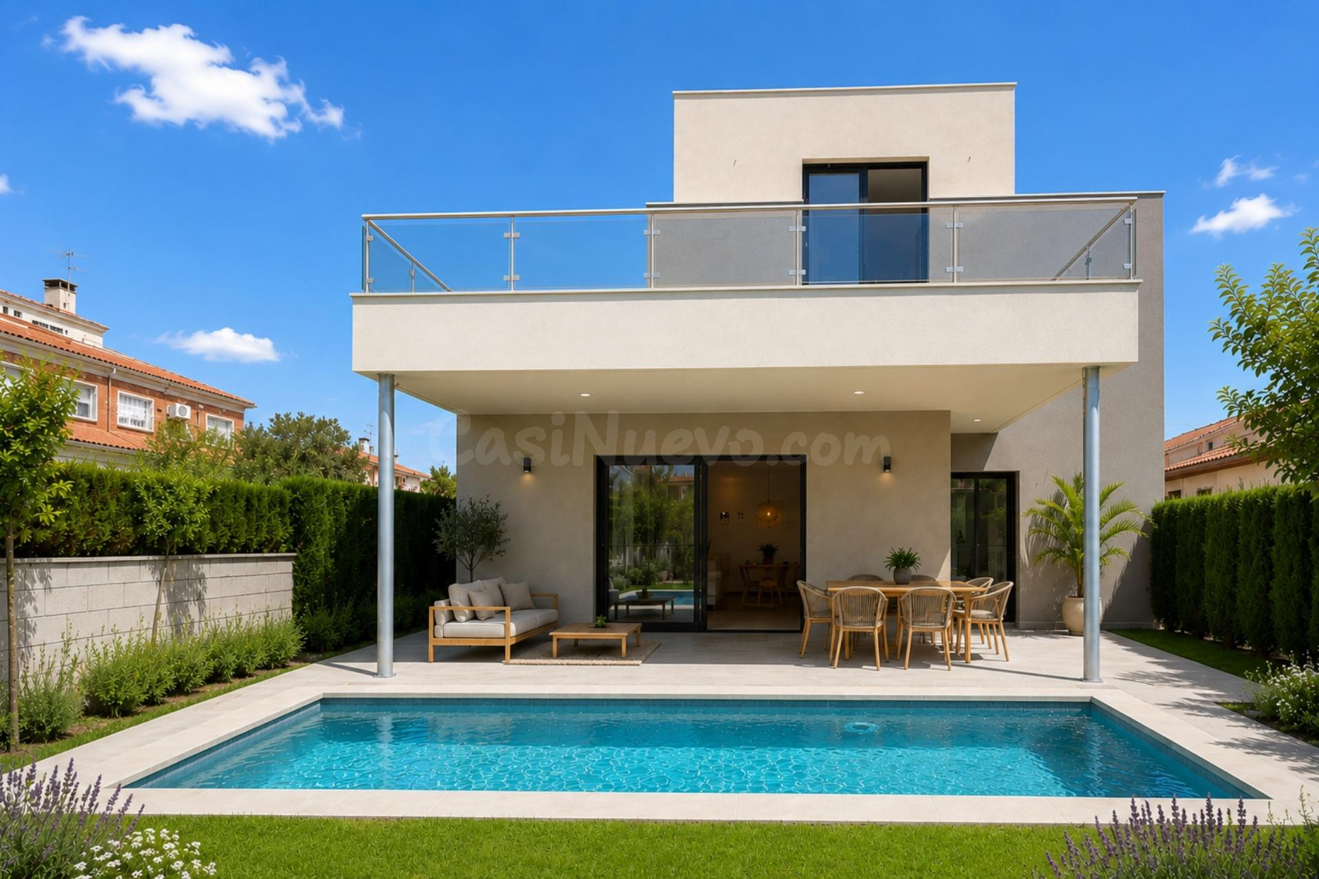 Casa de diseño con piscina y jardín en Vilafortuny - foto 2