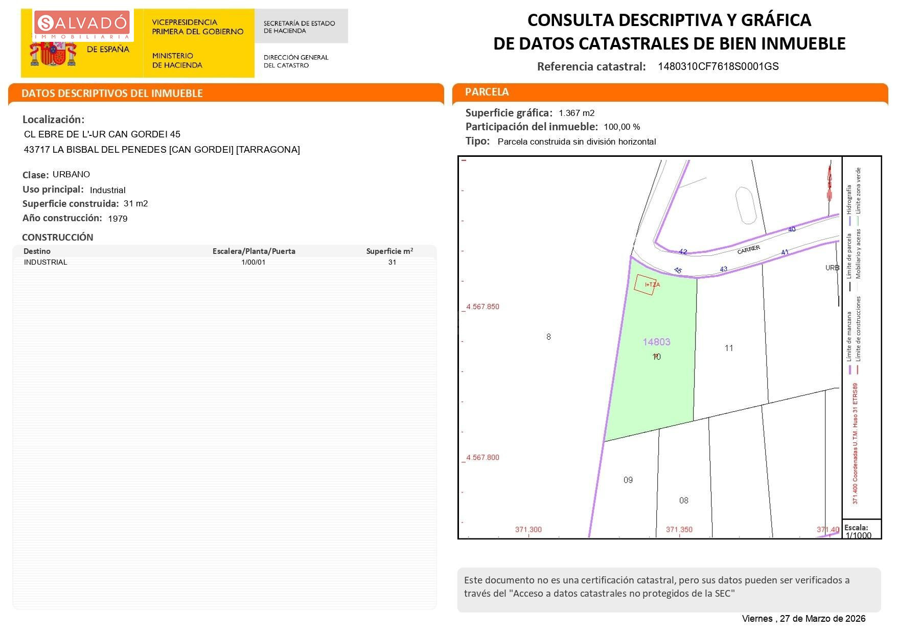 PARCELA URBANA EN CAN GORDEI !!!