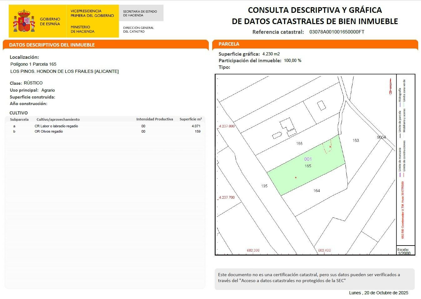 Finca rústica con construcción