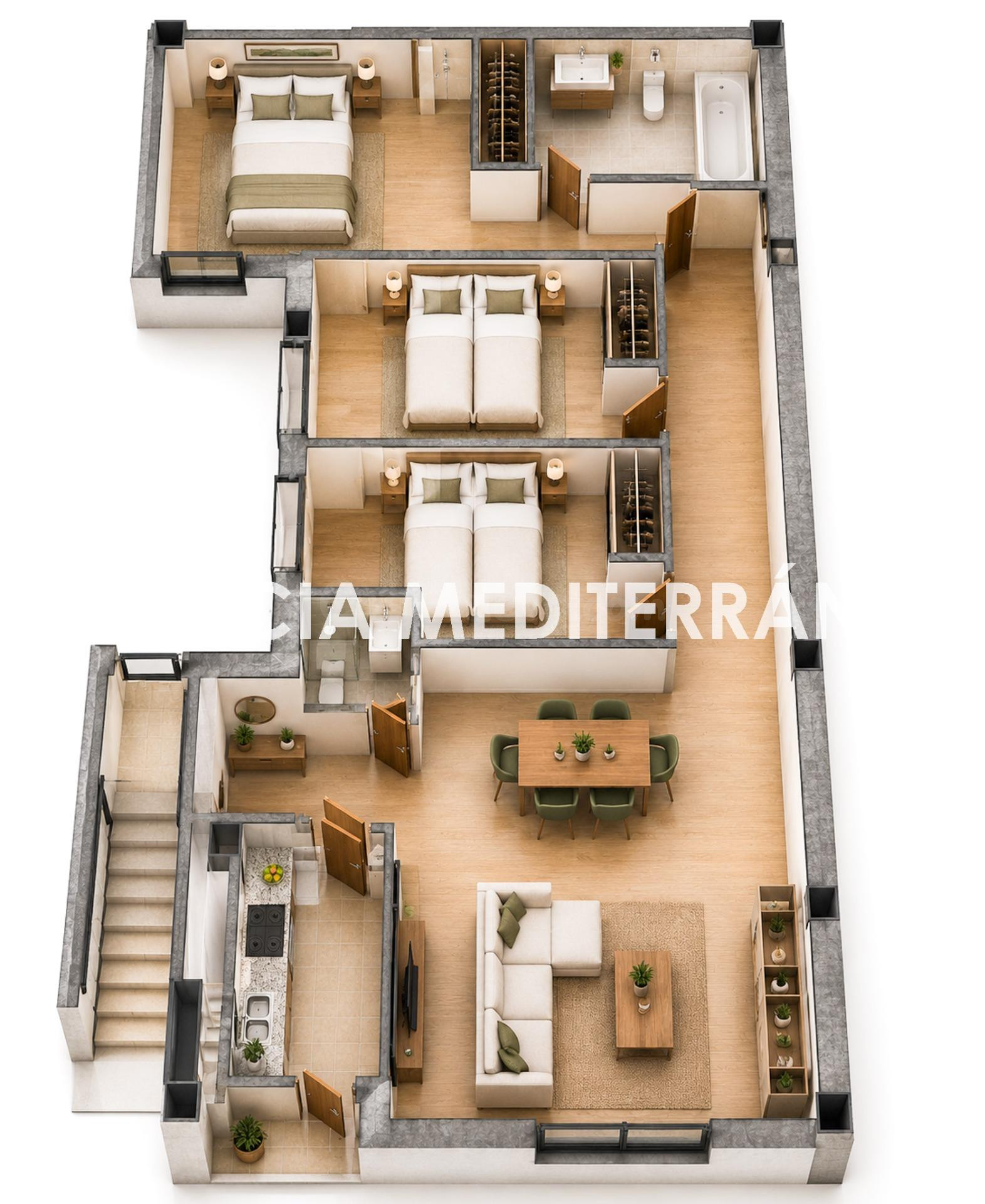 5 pisos en 1ºplanta a estrenar, en edificio en Bellreguard - foto 2